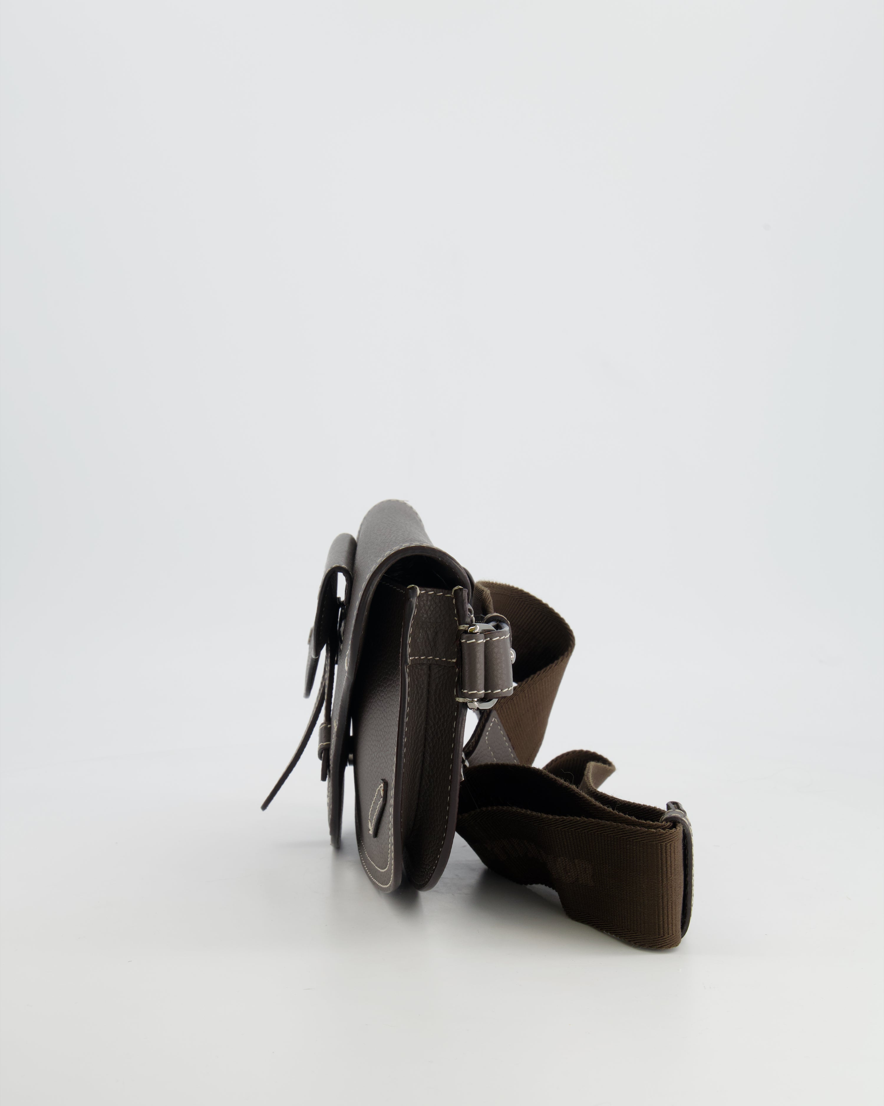 Christian Dior Brown Saddle Pouch Bag with Silver Hardware RRP £1,950