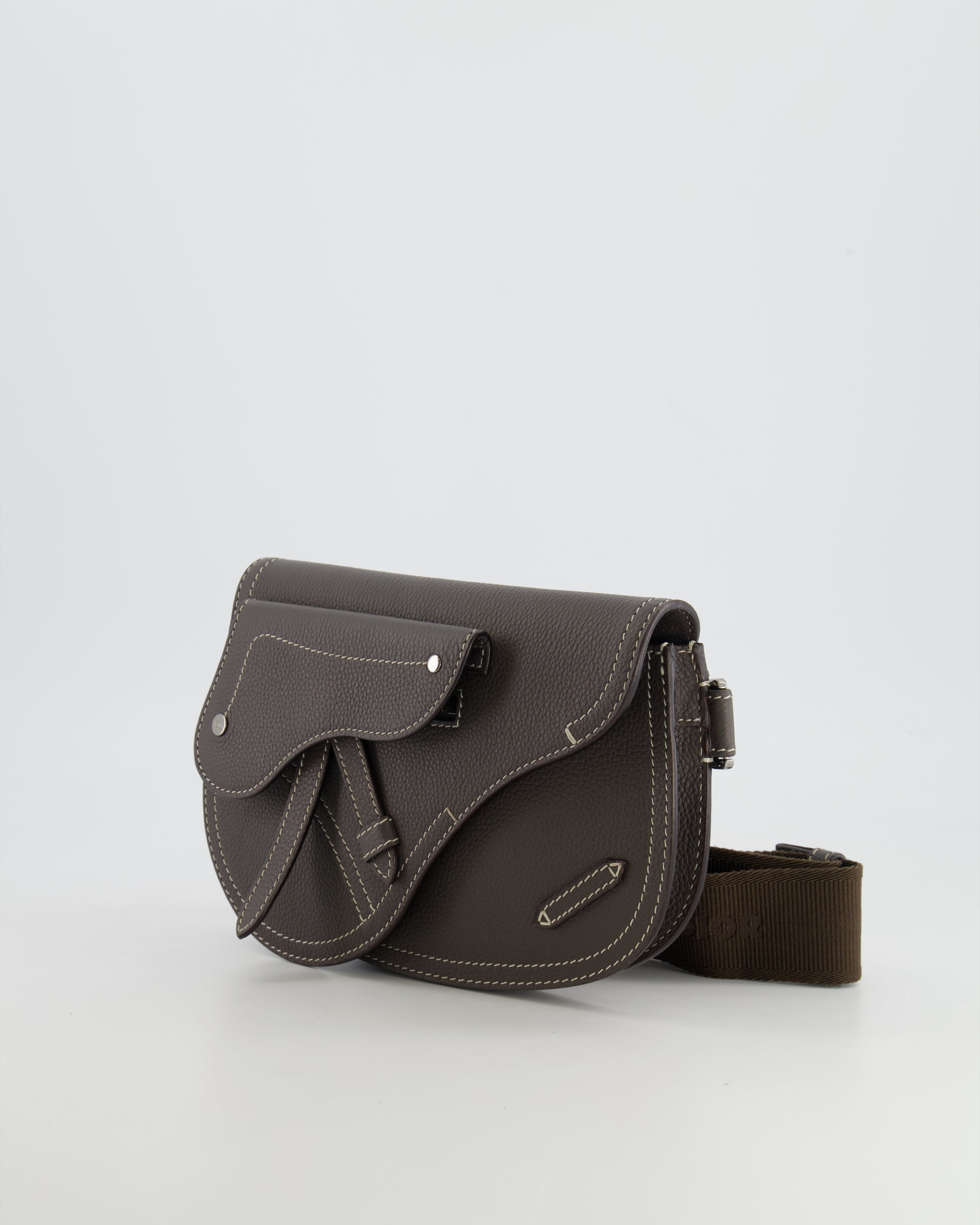 Christian Dior Brown Saddle Pouch Bag with Silver Hardware RRP £1,950