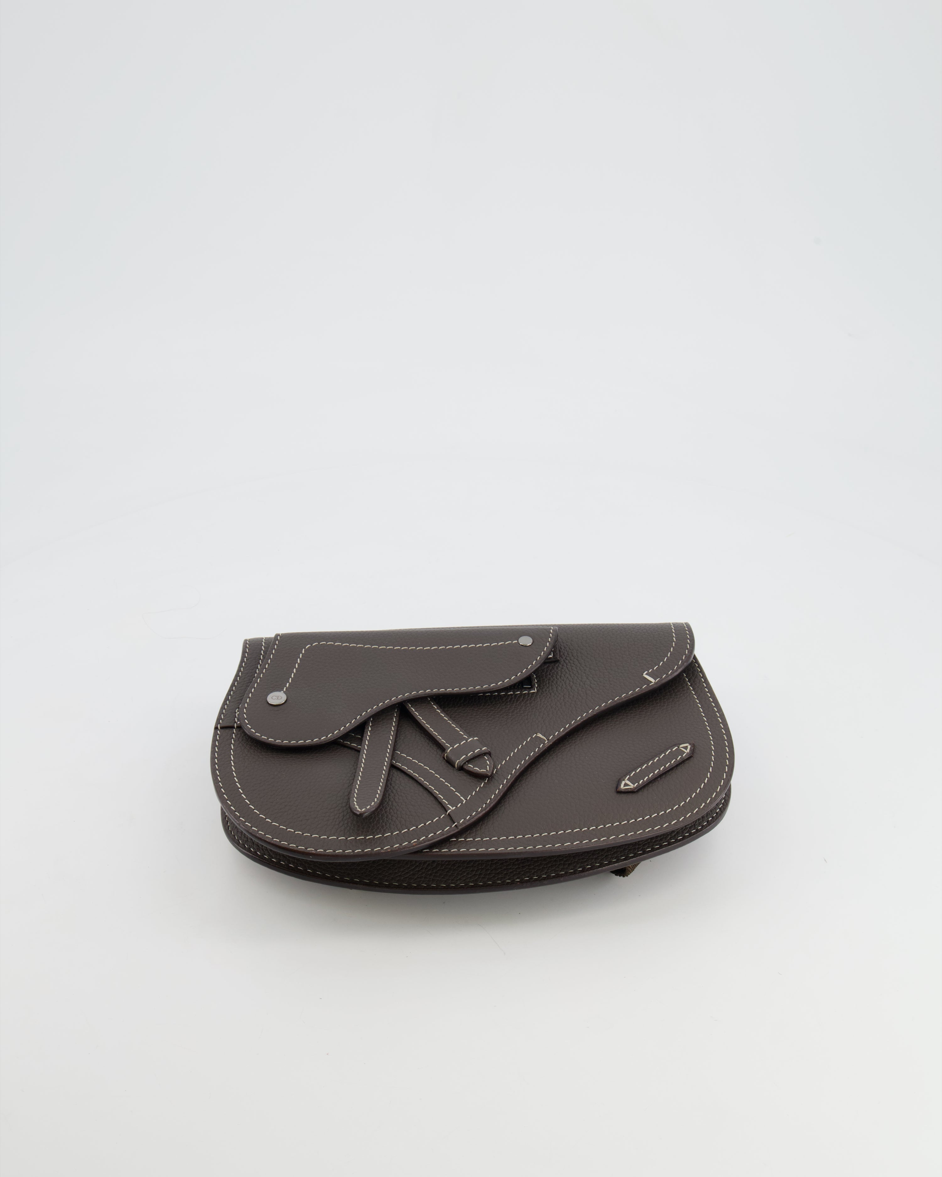 Christian Dior Brown Saddle Pouch Bag with Silver Hardware RRP £1,950