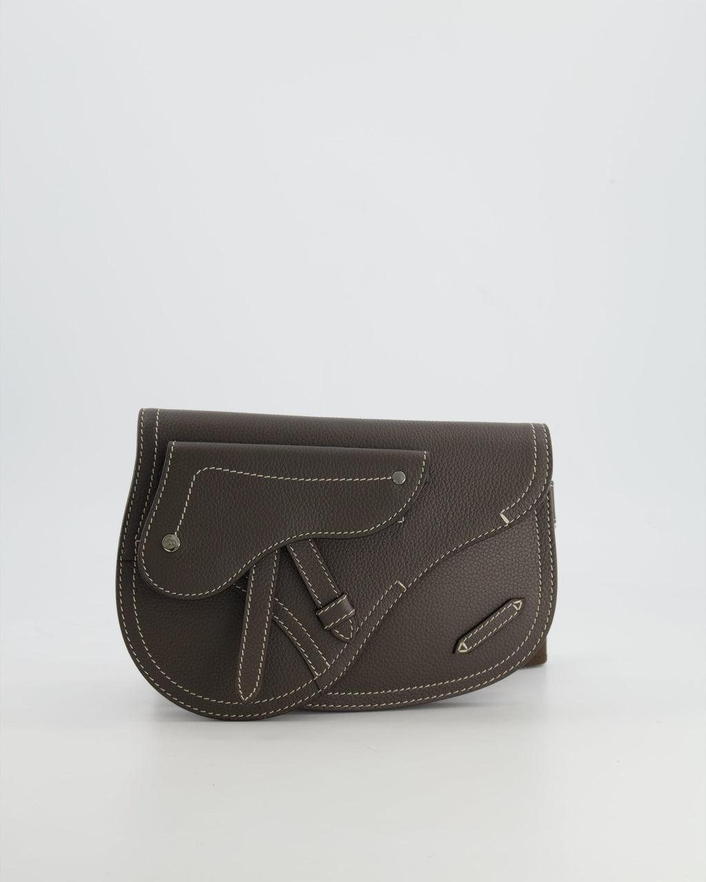 Christian Dior Brown Saddle Pouch Bag with Silver Hardware RRP £1,950