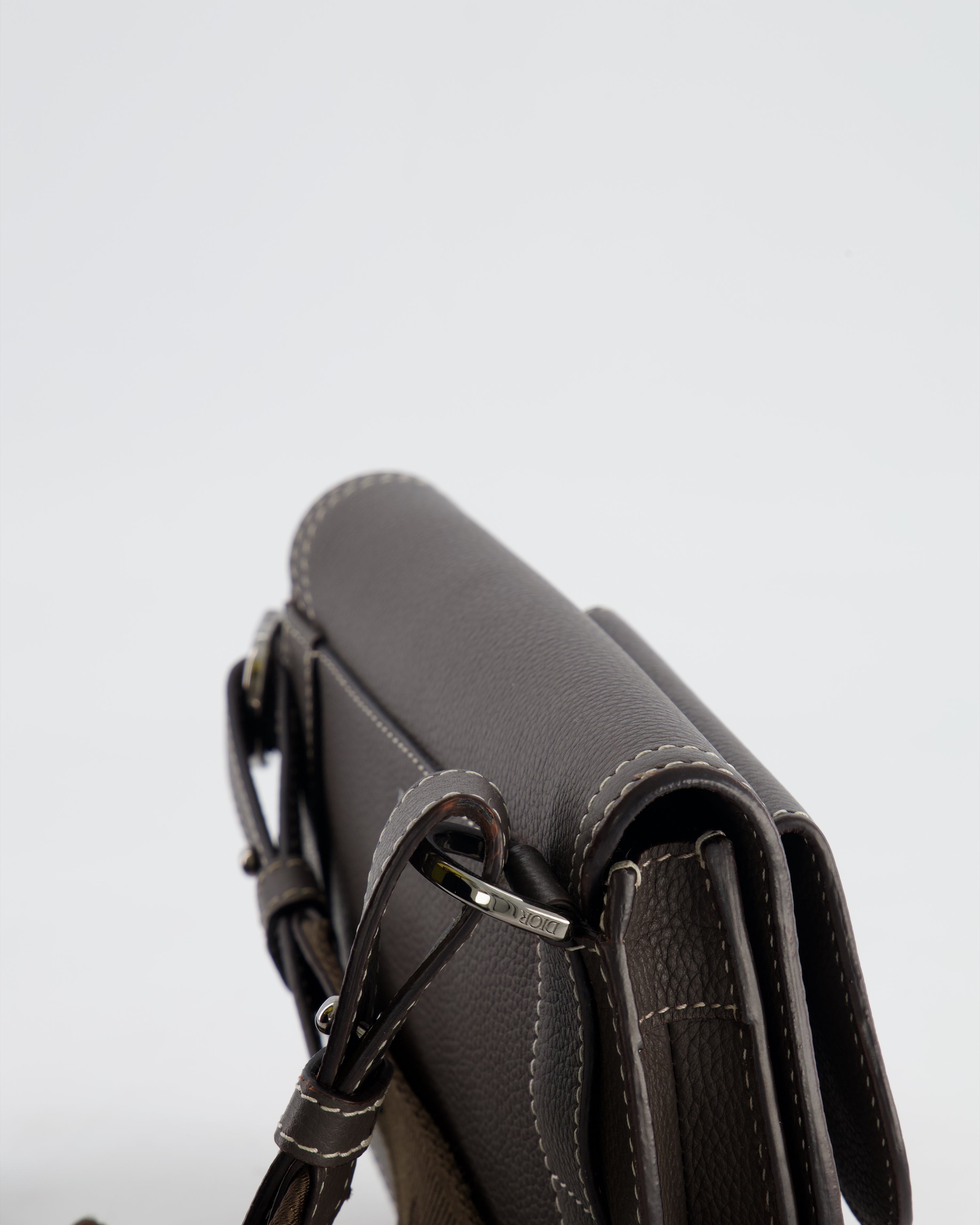 Christian Dior Brown Saddle Pouch Bag with Silver Hardware RRP £1,950