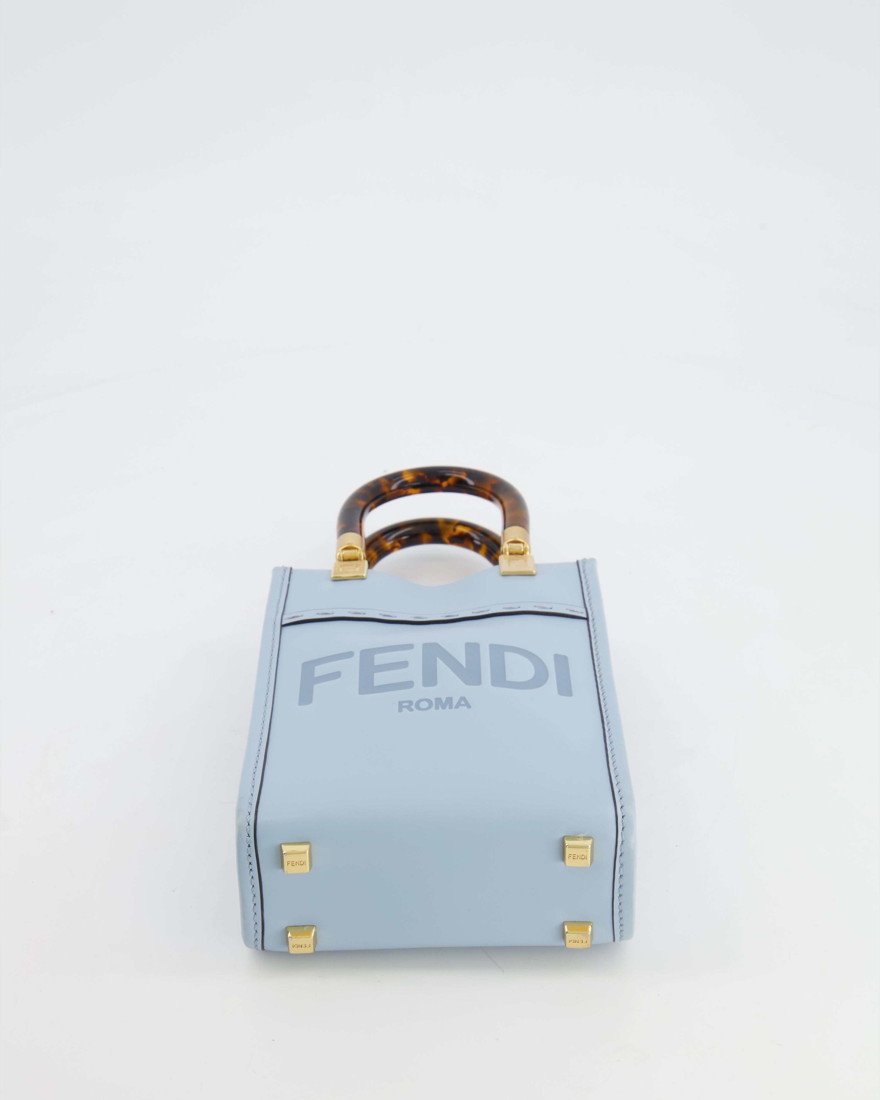 Fendi Baby Blue Leather Sunshine Shopper Mini Bag RRP £1,290