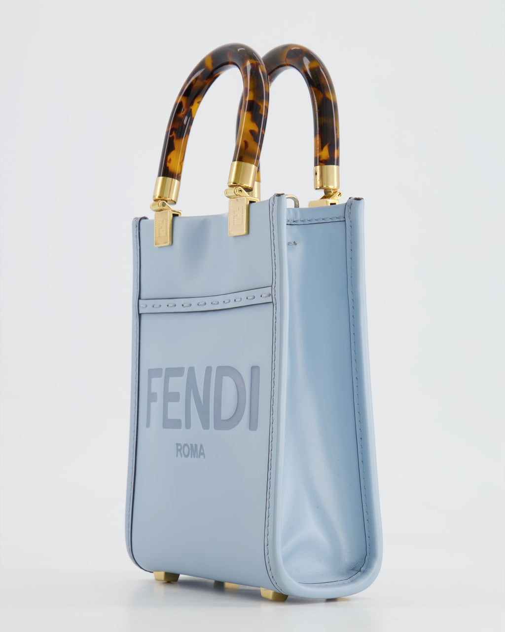 Fendi Baby Blue Leather Sunshine Shopper Mini Bag RRP £1,290