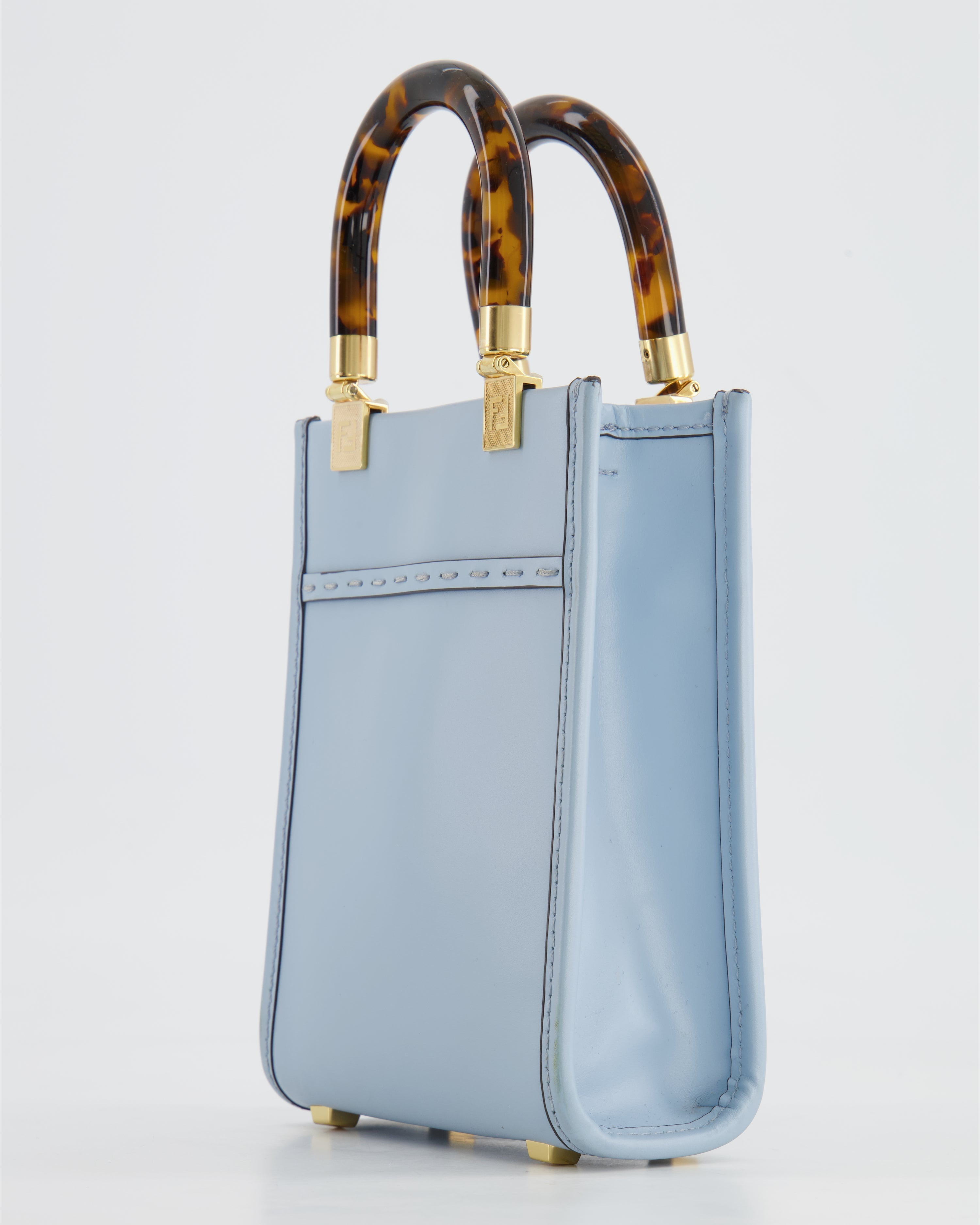 Fendi Baby Blue Leather Sunshine Shopper Mini Bag RRP £1,290