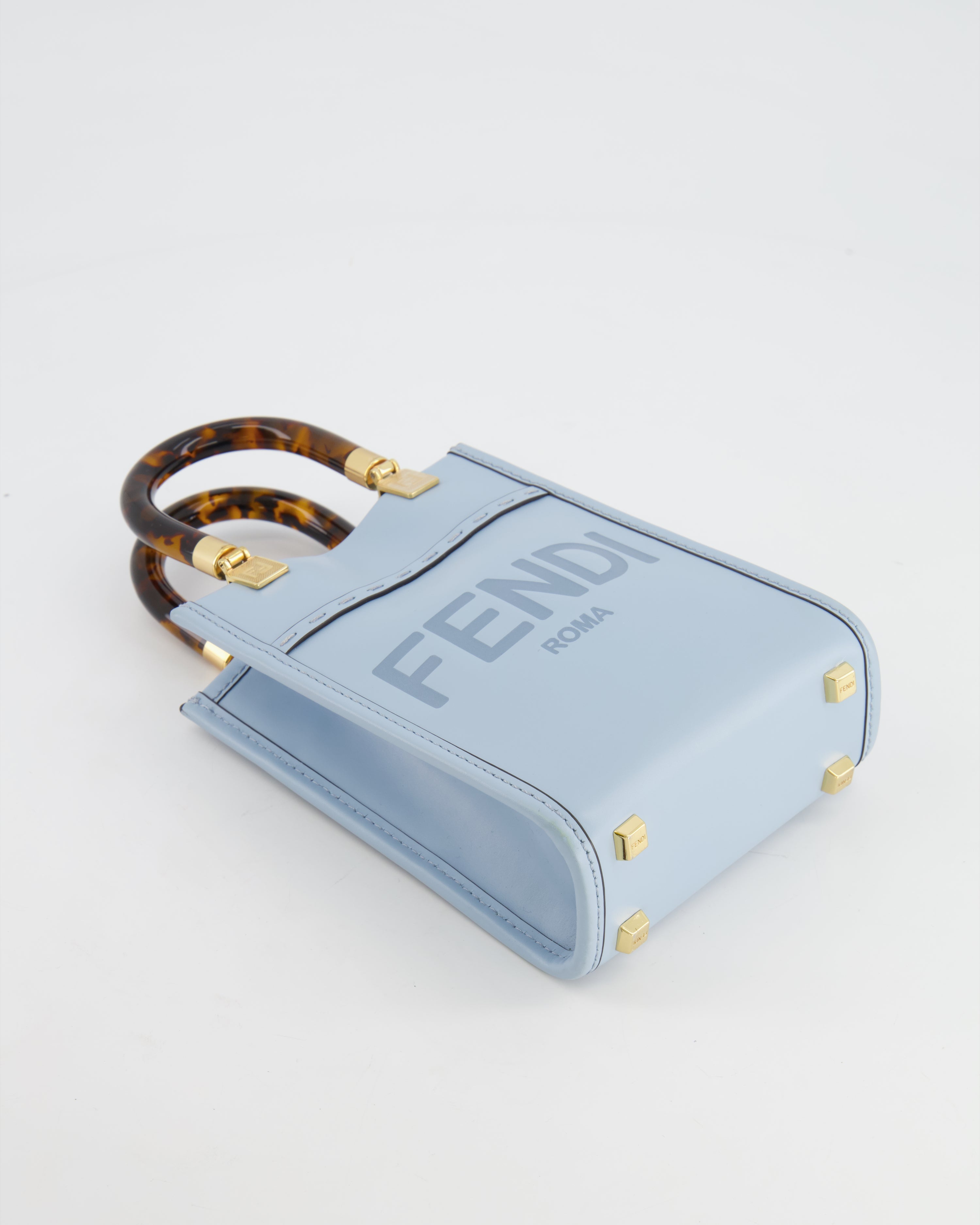 Fendi Baby Blue Leather Sunshine Shopper Mini Bag RRP £1,290