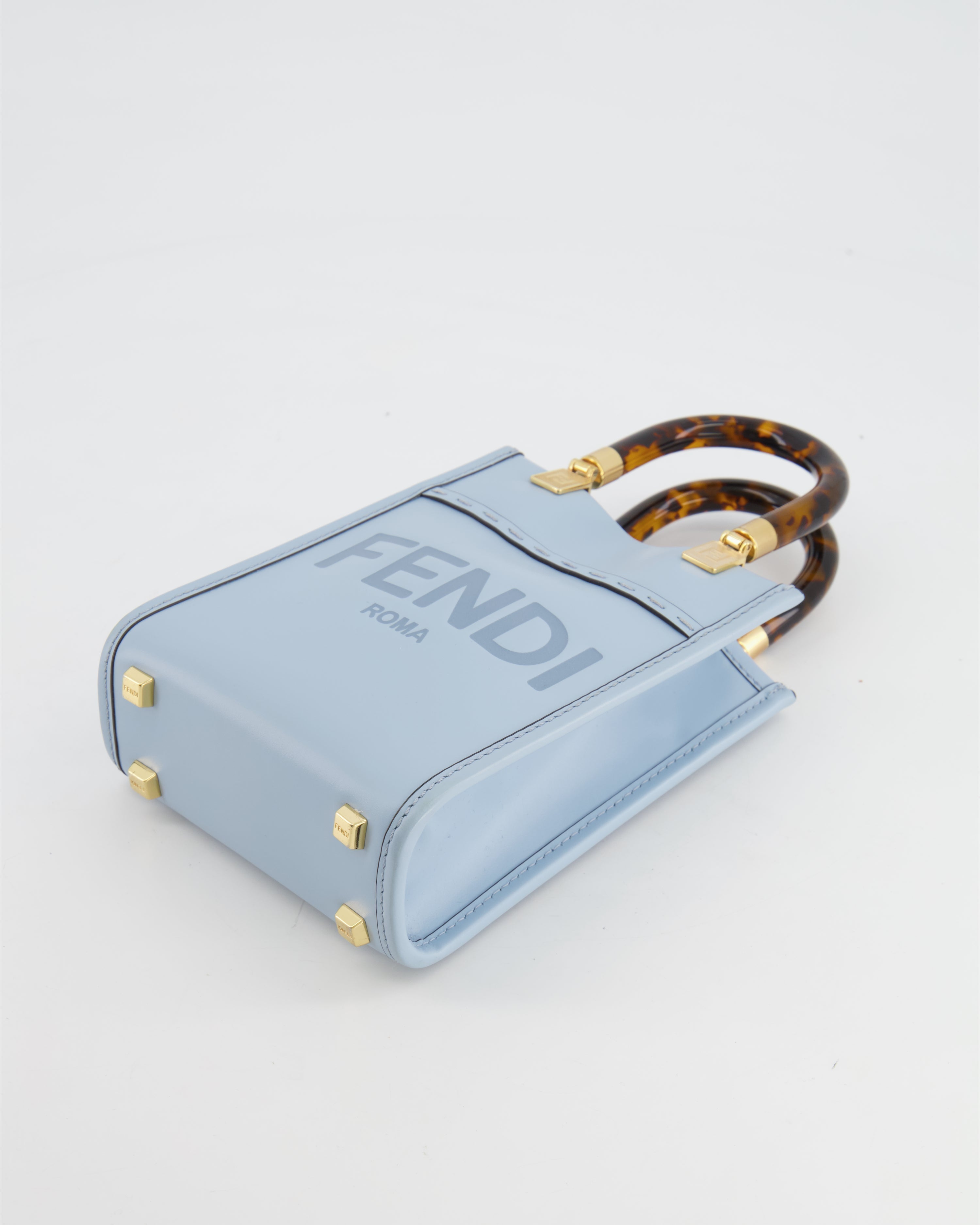Fendi Baby Blue Leather Sunshine Shopper Mini Bag RRP £1,290