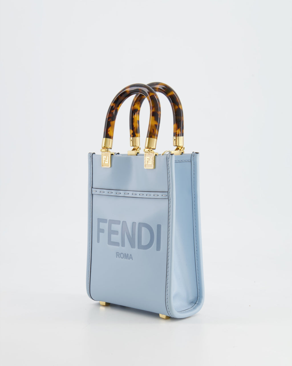 Fendi Baby Blue Leather Sunshine Shopper Mini Bag RRP £1,290