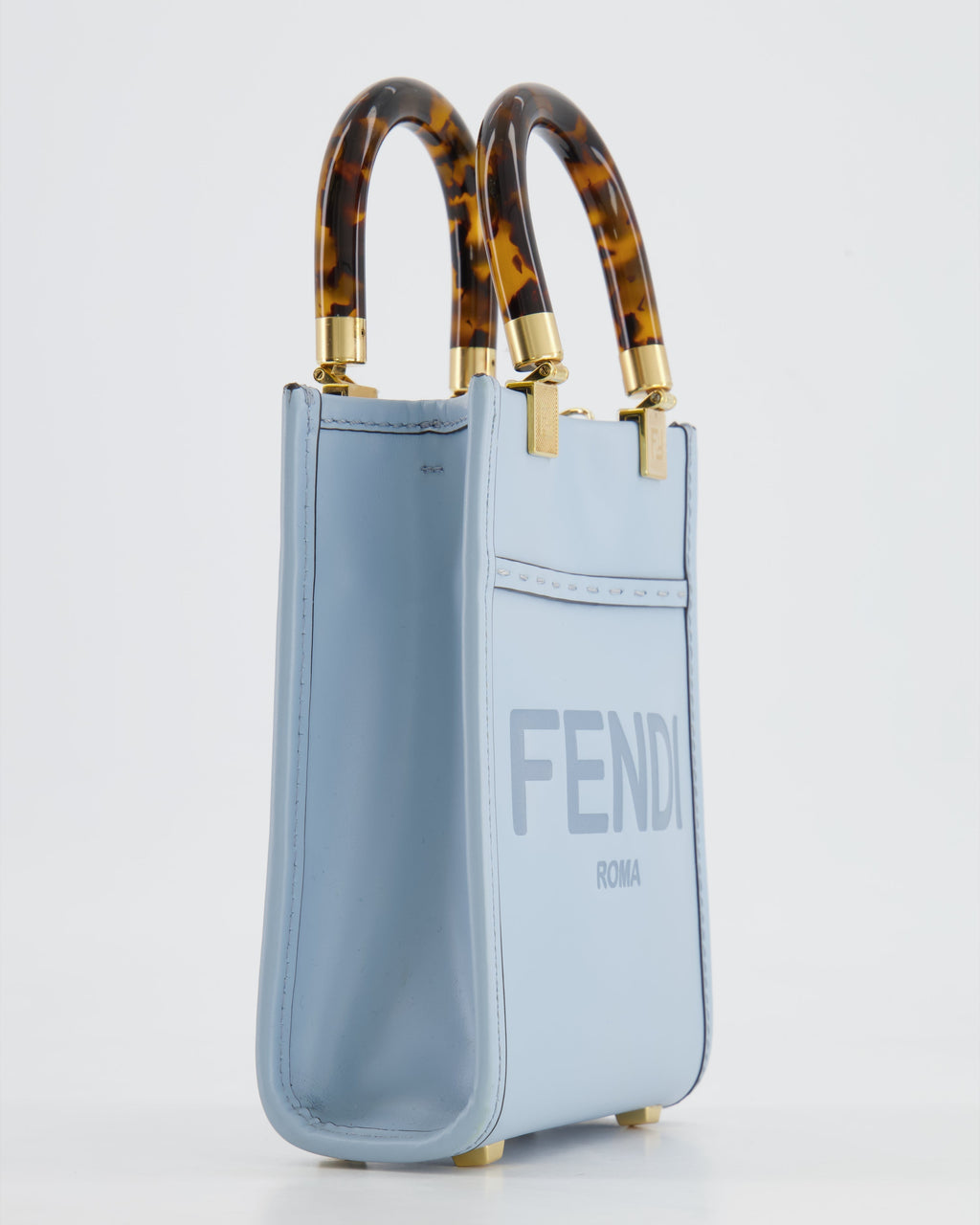 Fendi Baby Blue Leather Sunshine Shopper Mini Bag RRP £1,290