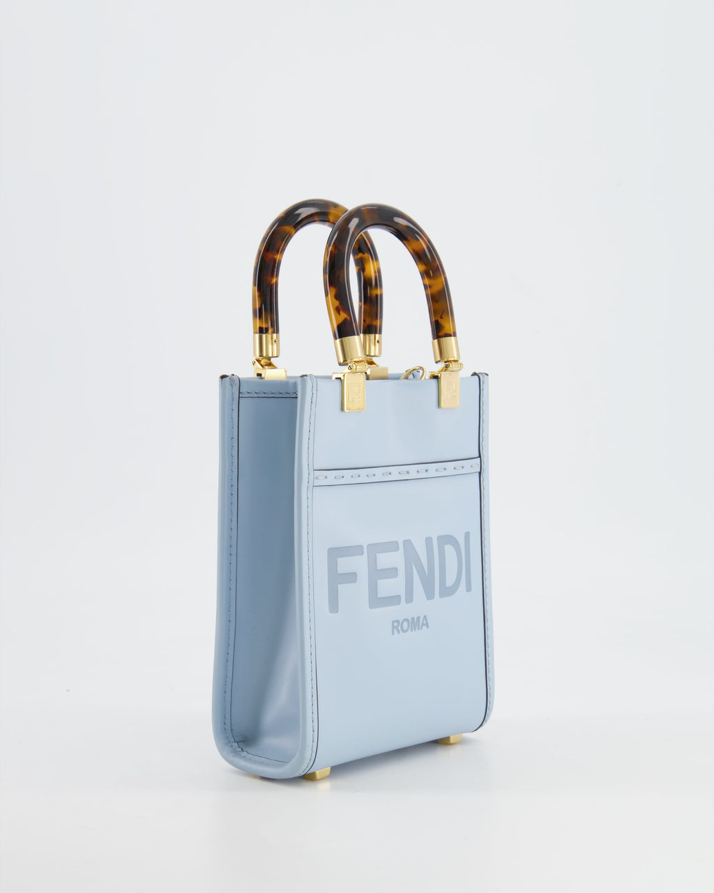 Fendi Baby Blue Leather Sunshine Shopper Mini Bag RRP £1,290