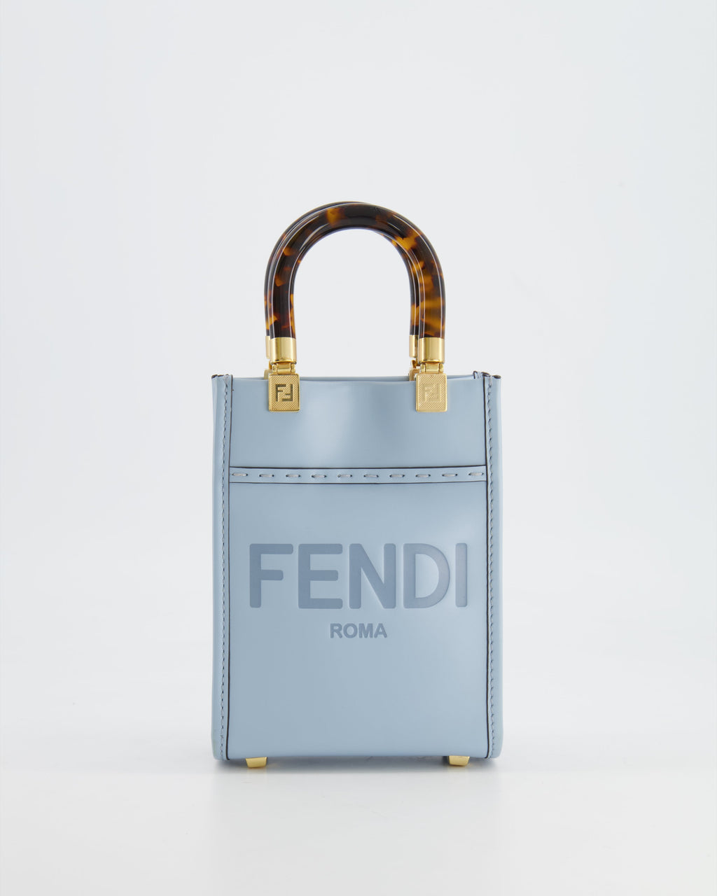 Fendi Baby Blue Leather Sunshine Shopper Mini Bag RRP £1,290