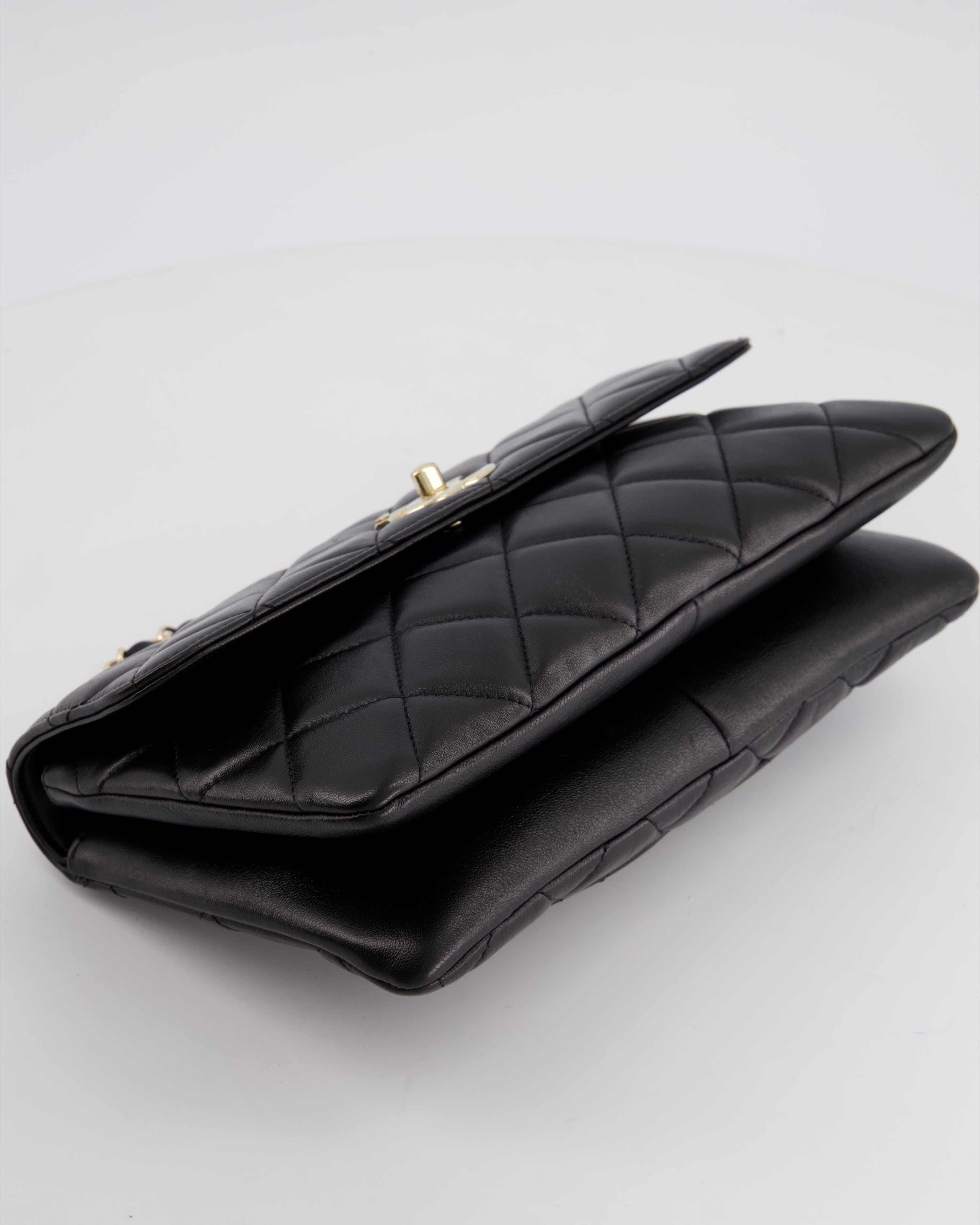 Chanel Black Trendy CC Shoulder Bag in Lambskin Leather with Champagne Gold Hardware