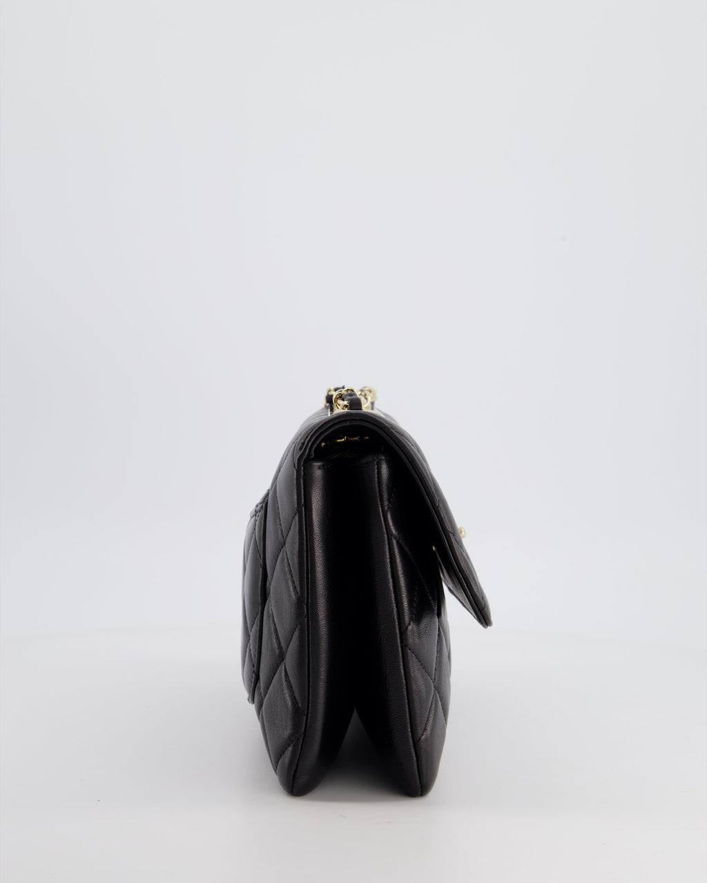 Chanel Black Trendy CC Shoulder Bag in Lambskin Leather with Champagne Gold Hardware