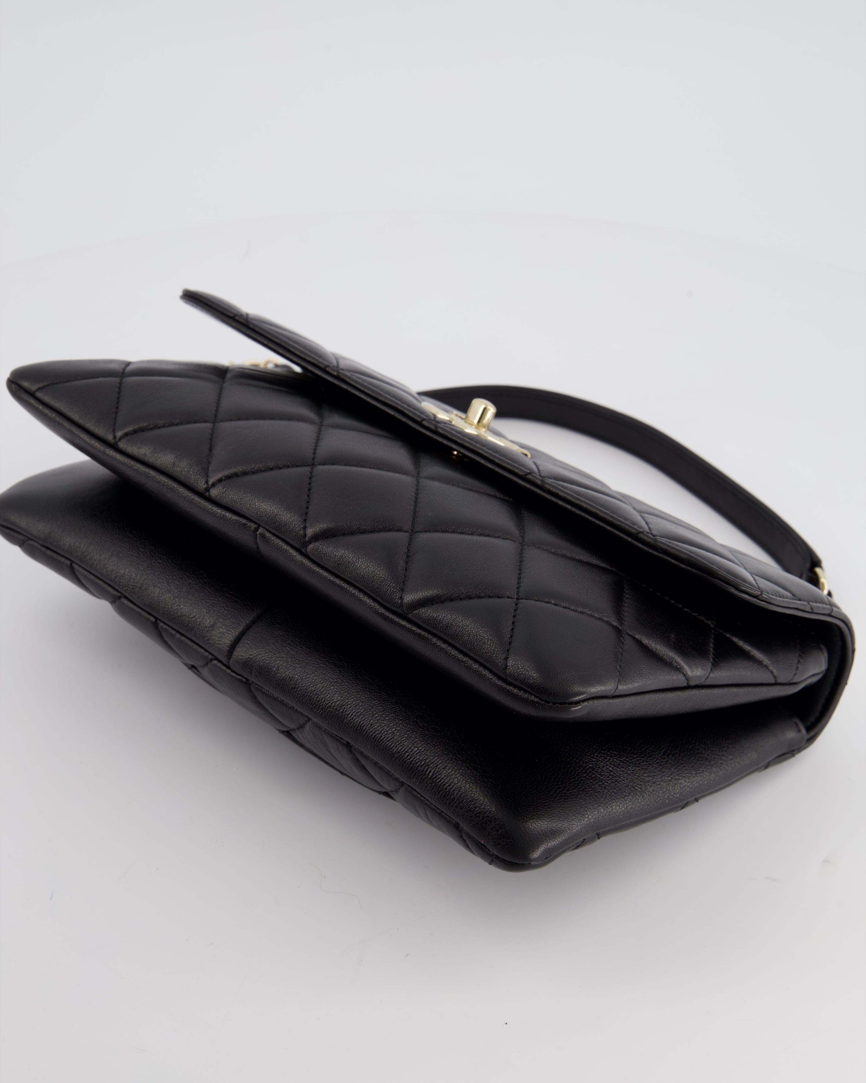 Chanel Black Trendy CC Shoulder Bag in Lambskin Leather with Champagne Gold Hardware
