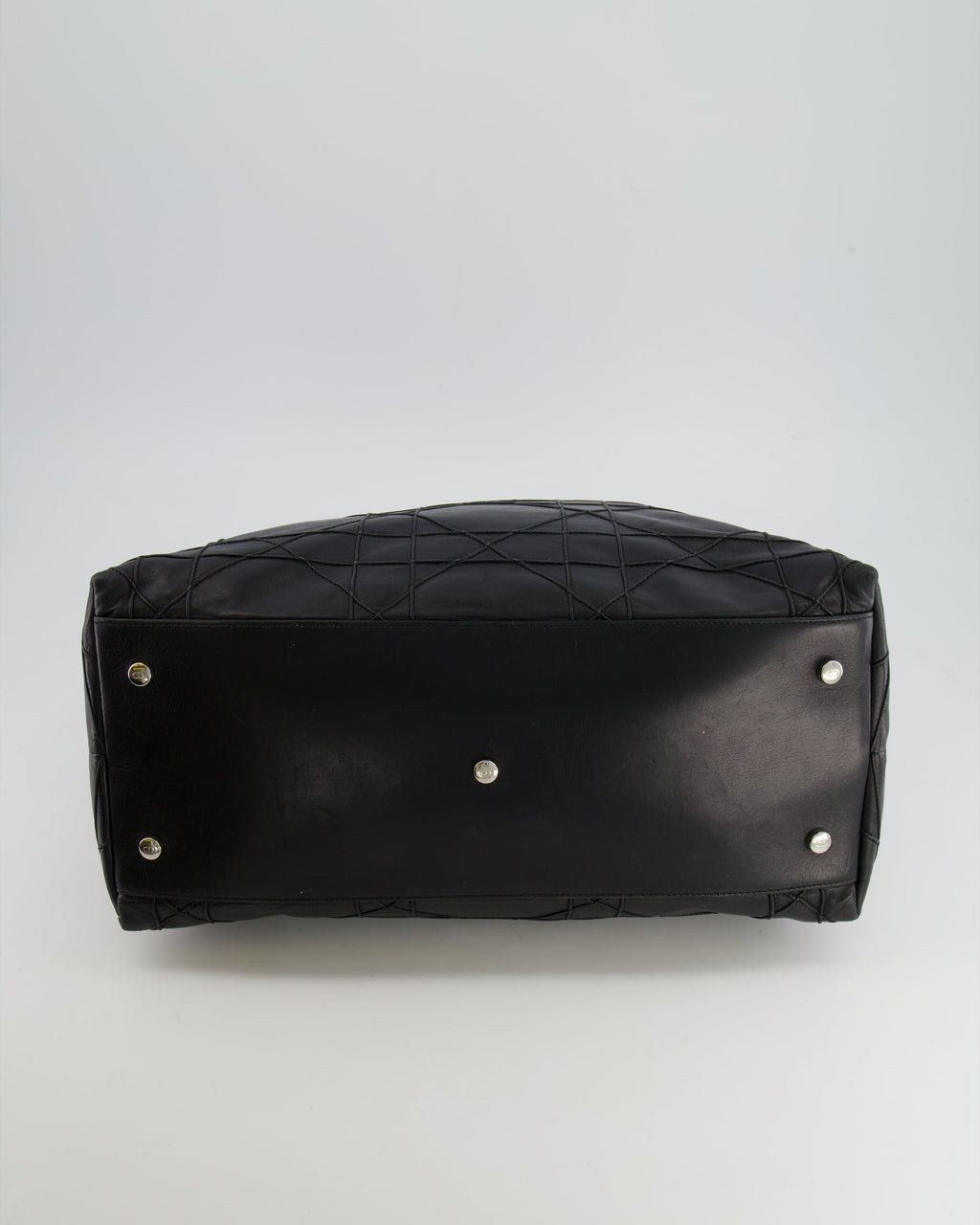Christian Dior Black Leather Granville Tote Bag with Silver Hardware