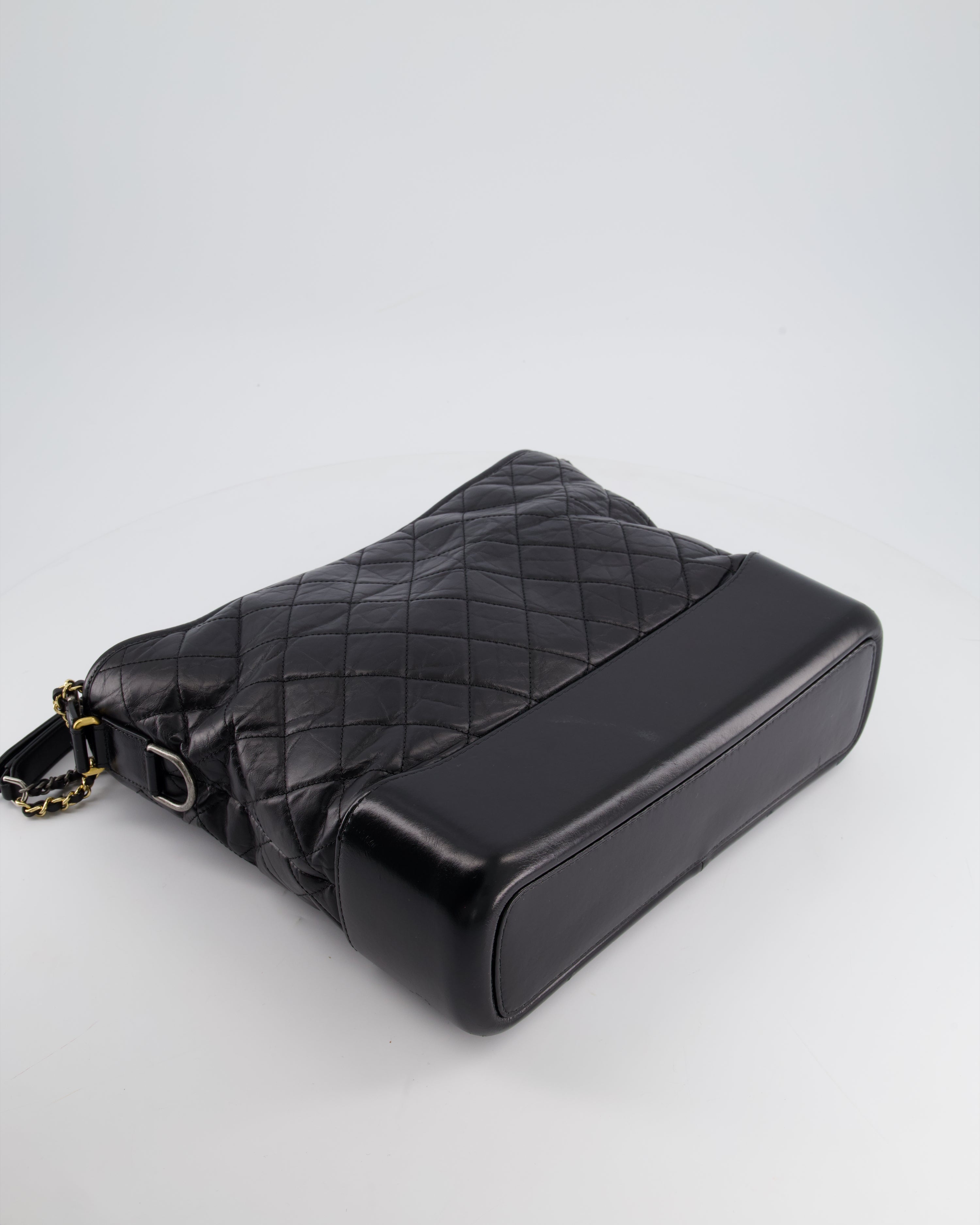 Chanel Black Large Gabrielle Bag in Lambskin Leather with Mixed Hardware