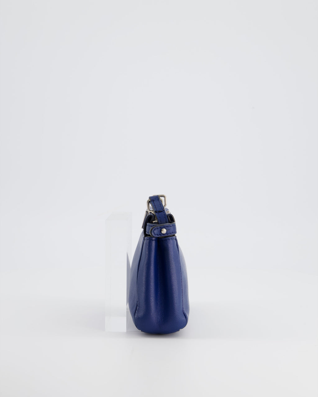 Fendi Blue Micro Mini Peekaboo Bag with Silver Hardware