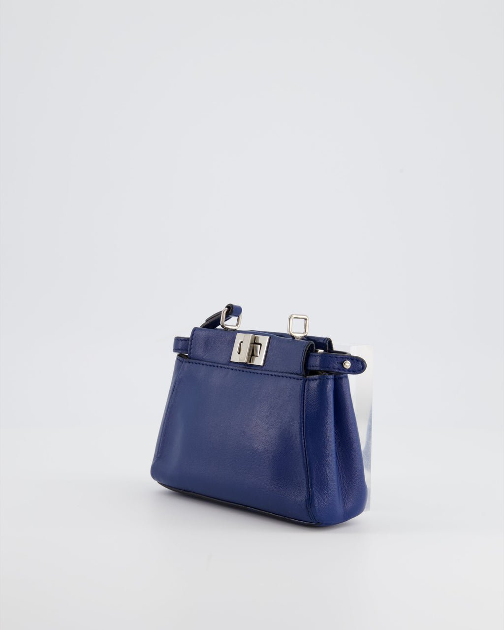 Fendi Blue Micro Mini Peekaboo Bag with Silver Hardware