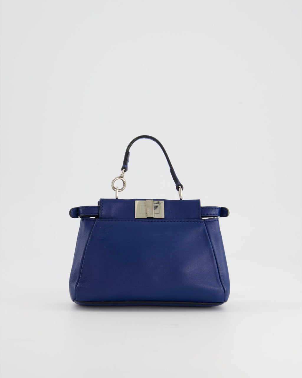 Fendi Blue Micro Mini Peekaboo Bag with Silver Hardware