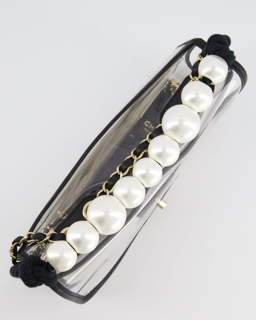 Chanel Coco Sand Pearl Strap Medium Flap with Champagne Gold Hardware