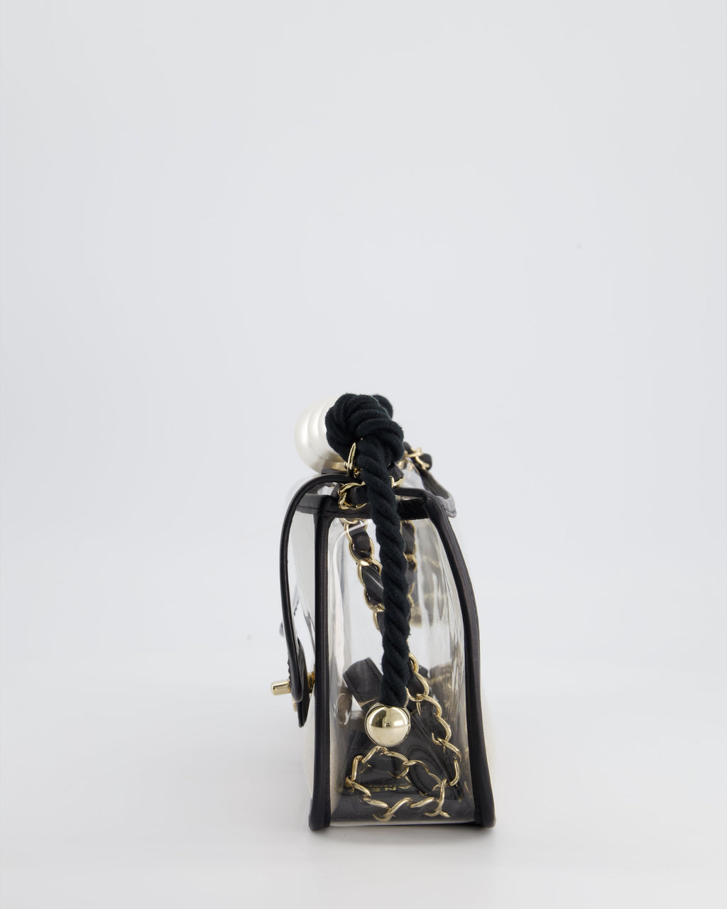 Chanel Coco Sand Pearl Strap Medium Flap with Champagne Gold Hardware