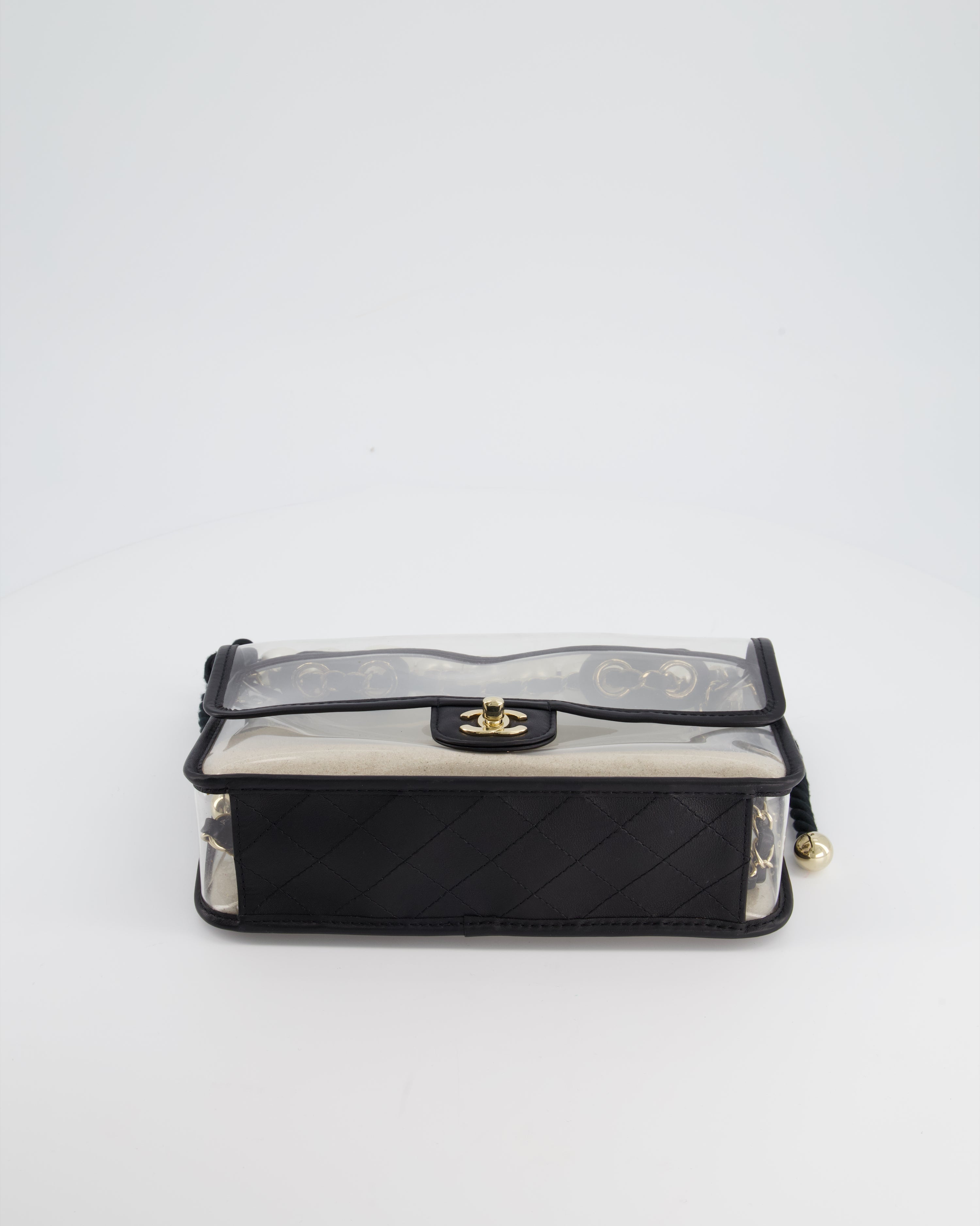 Chanel Coco Sand Pearl Strap Medium Flap with Champagne Gold Hardware