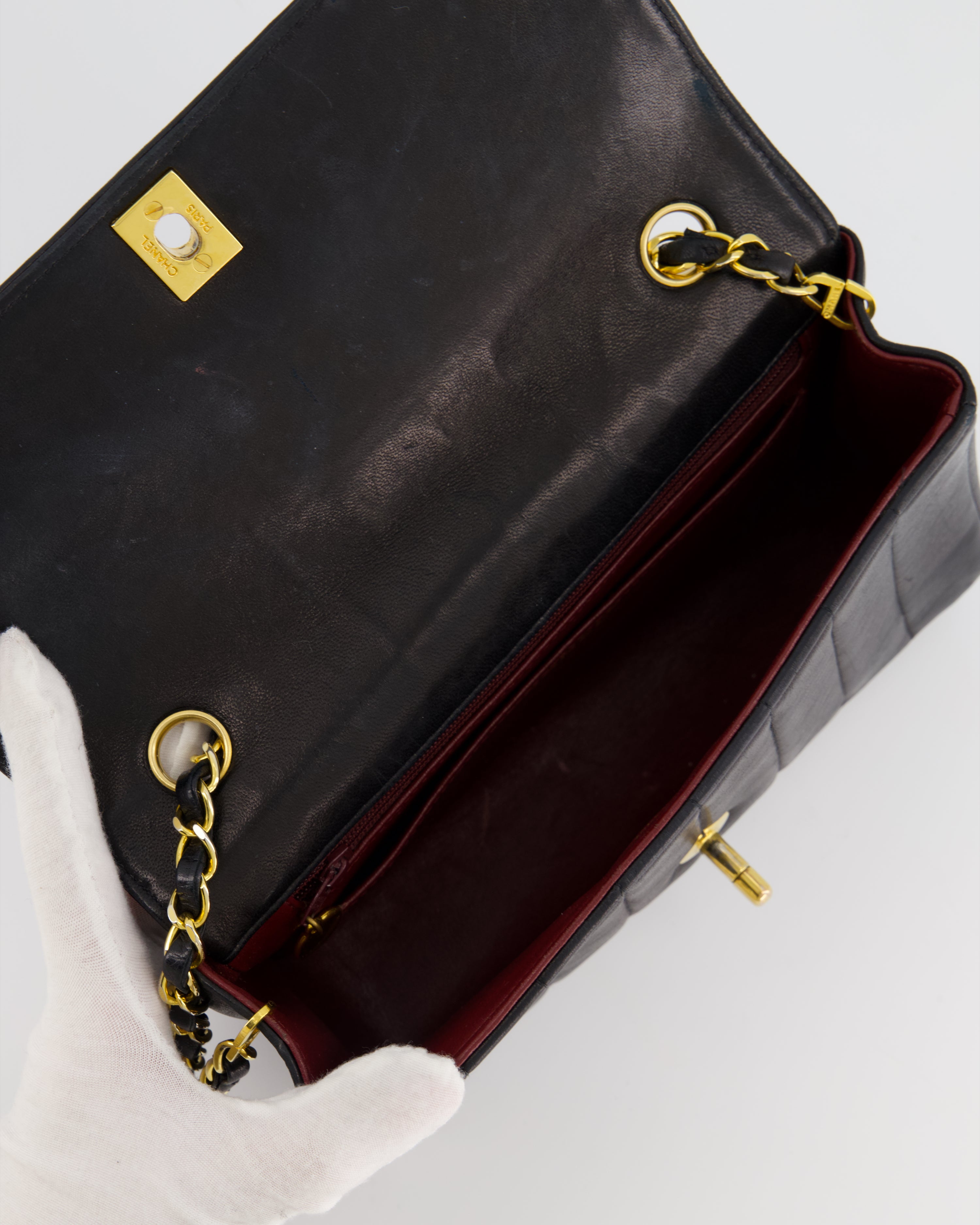 Chanel Navy Vintage Mademoiselle Medium Lambskin Single Flap Bag with 24K Gold Hardware