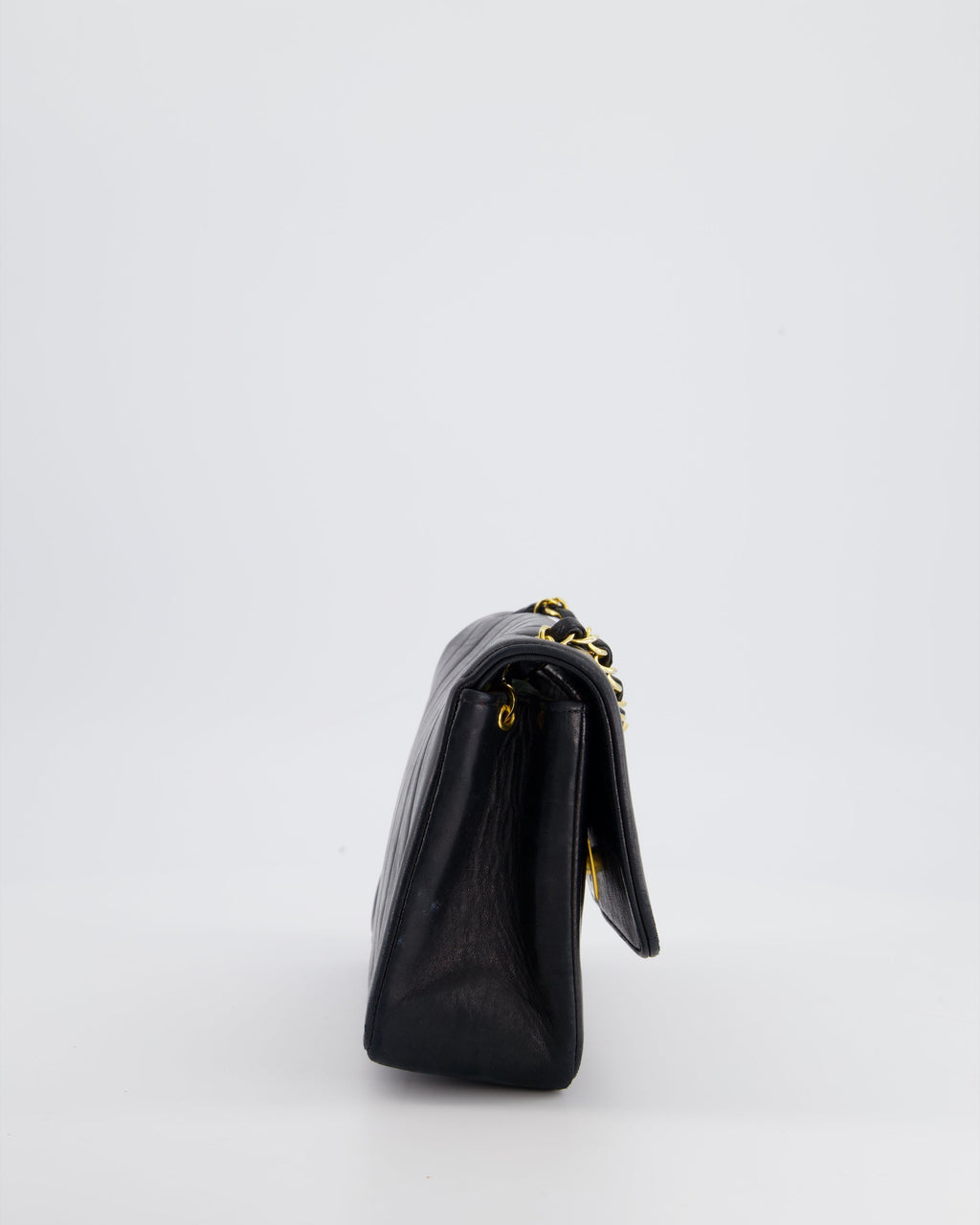 Chanel Navy Vintage Mademoiselle Medium Lambskin Single Flap Bag with 24K Gold Hardware