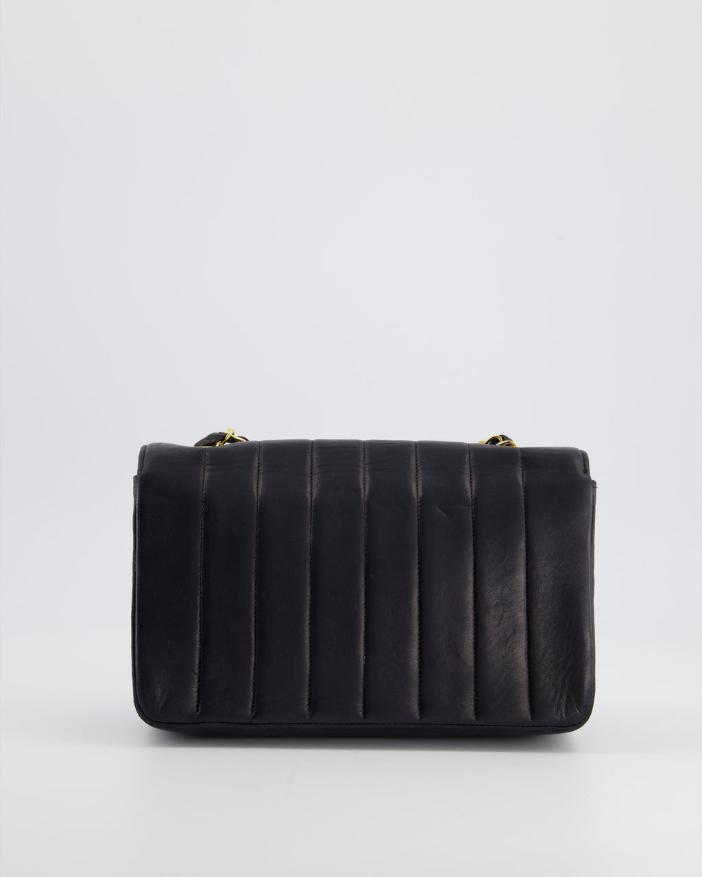 Chanel Navy Vintage Mademoiselle Medium Lambskin Single Flap Bag with 24K Gold Hardware