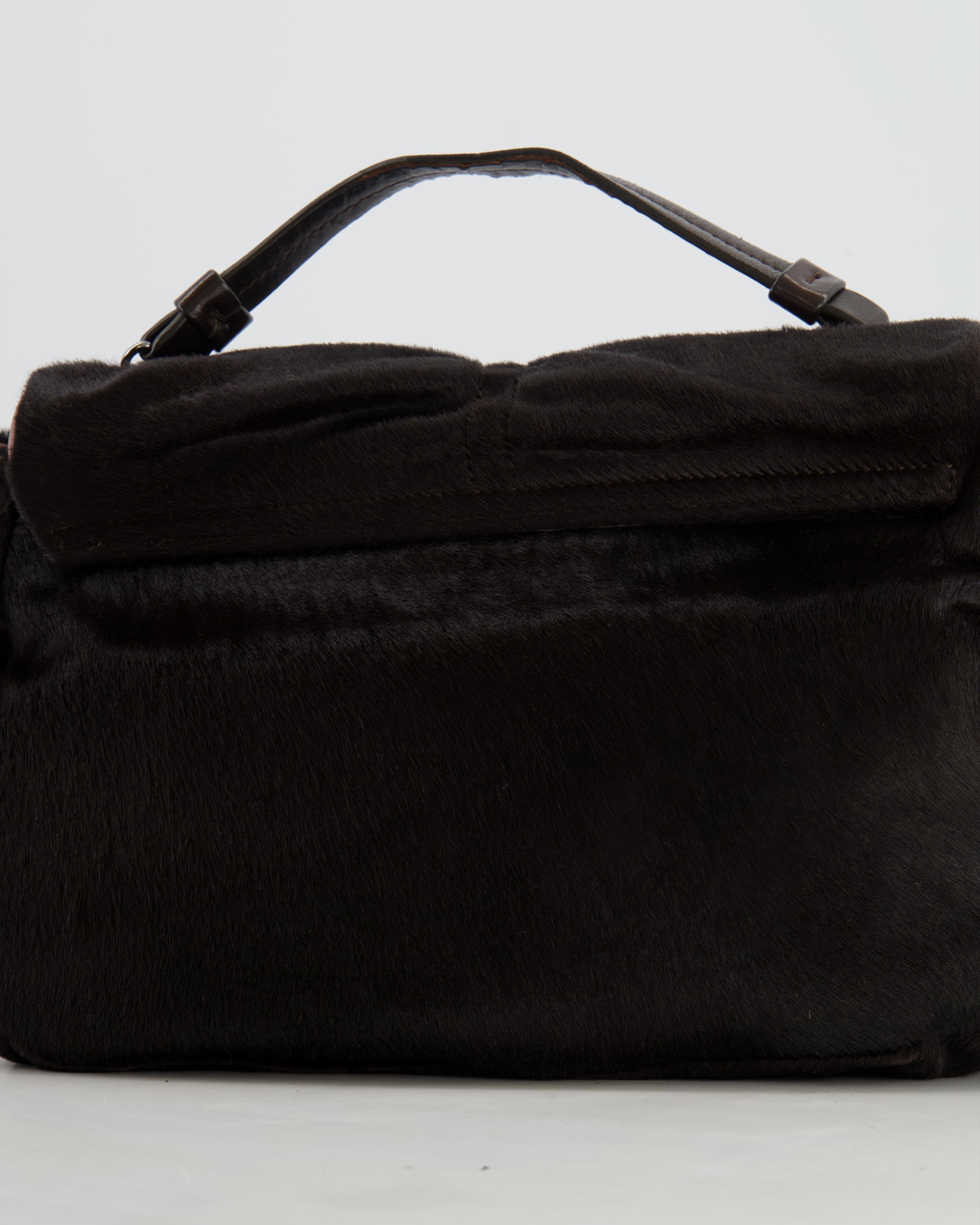 Chanel Chocolate Brown Ponyhair Single Flap Shoulder Bag with Silver Hardware