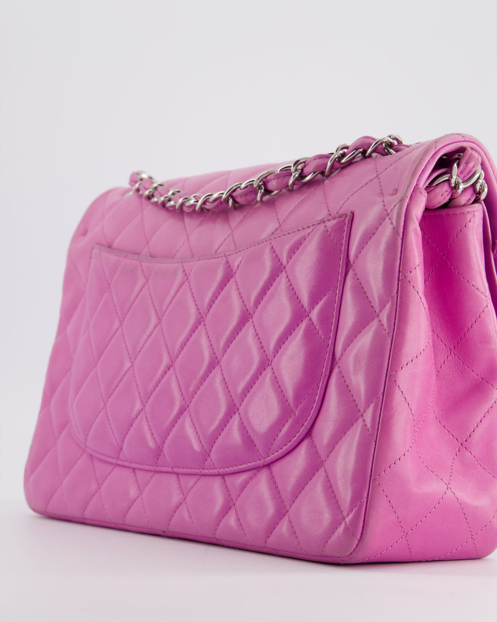 Chanel Lilac Classic Jumbo Double Flap Bag in Lambskin  with Silver Hardware