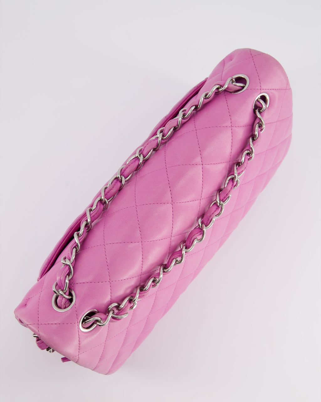 Chanel Lilac Classic Jumbo Double Flap Bag in Lambskin  with Silver Hardware