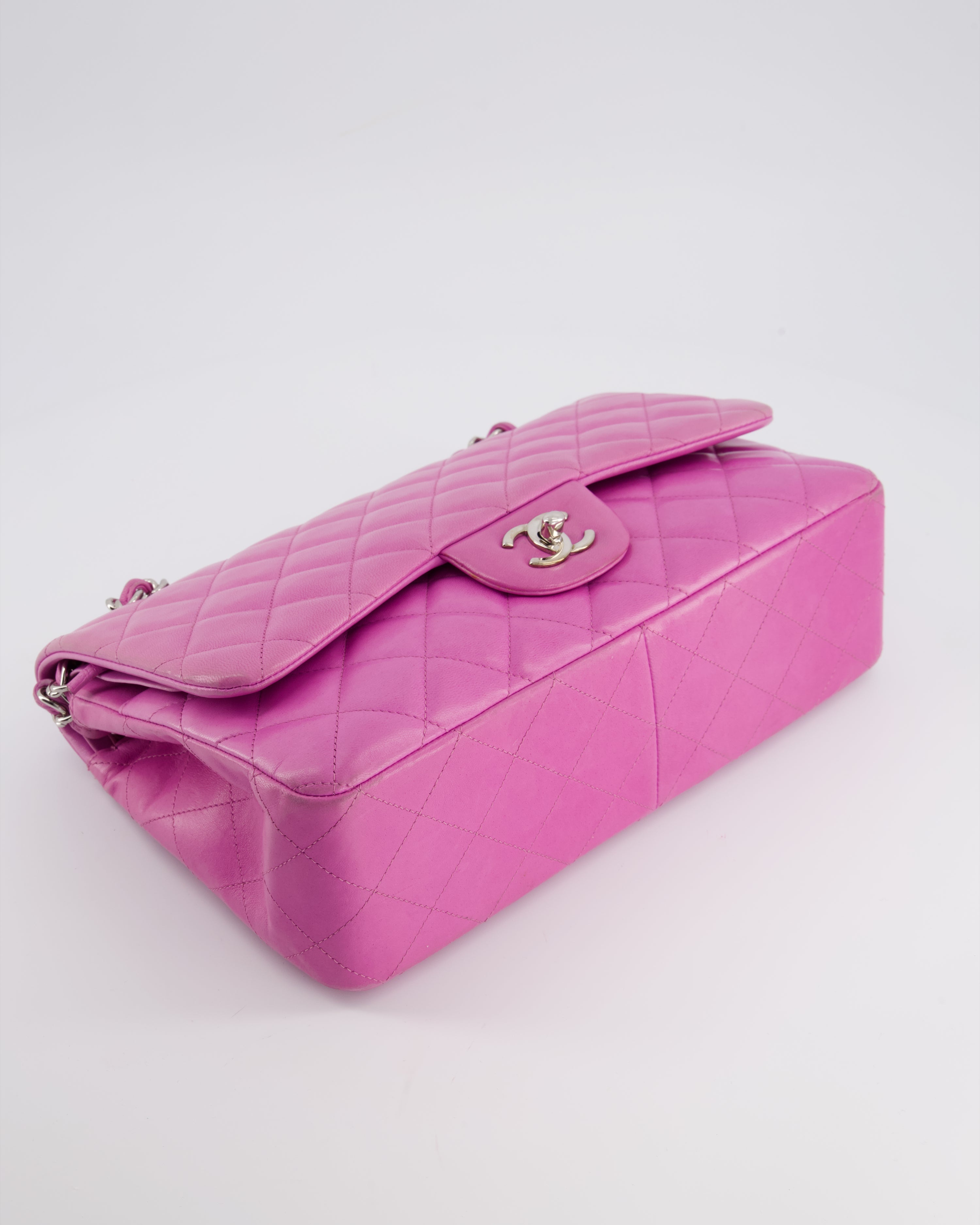 Chanel Lilac Classic Jumbo Double Flap Bag in Lambskin  with Silver Hardware