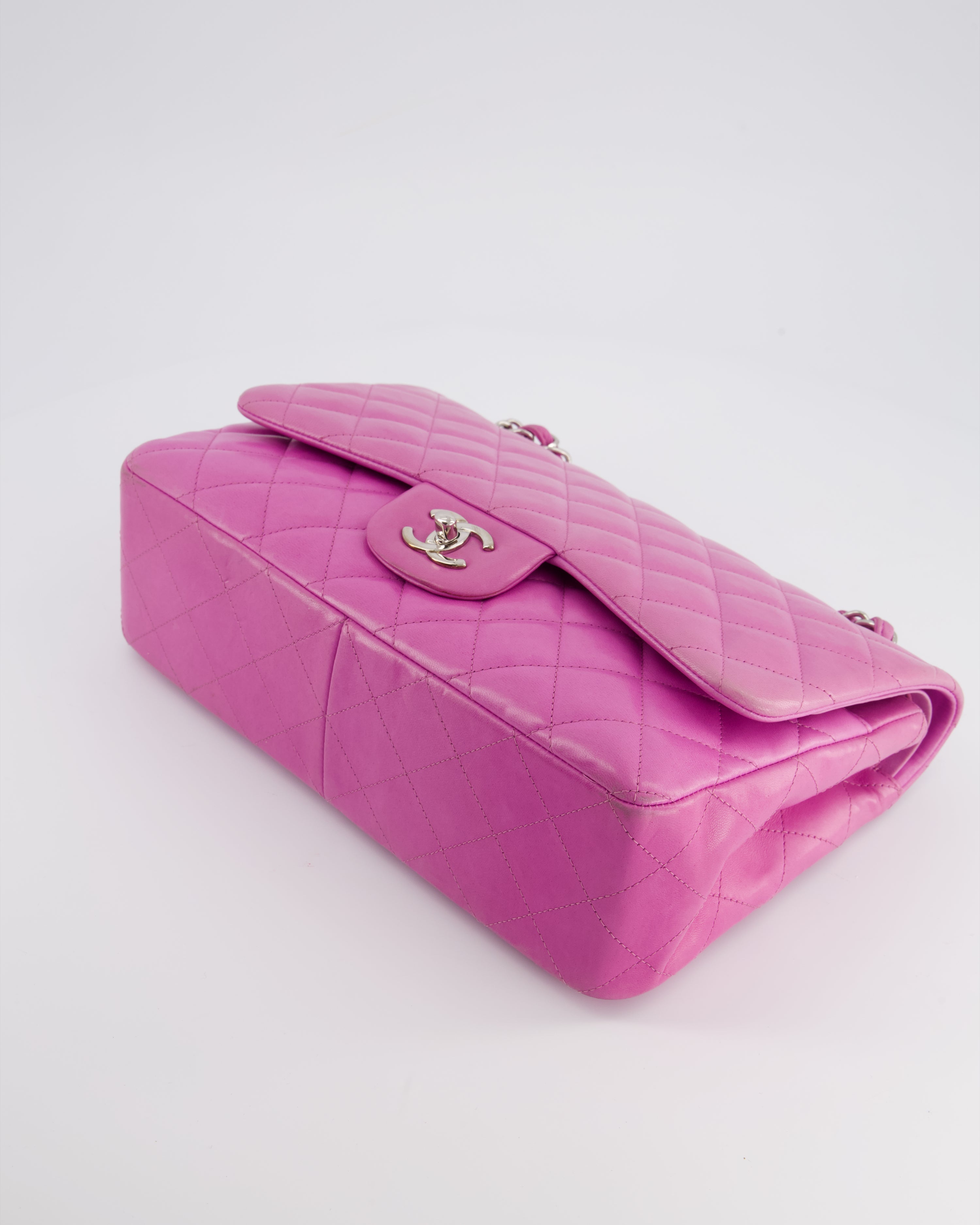 Chanel Lilac Classic Jumbo Double Flap Bag in Lambskin  with Silver Hardware