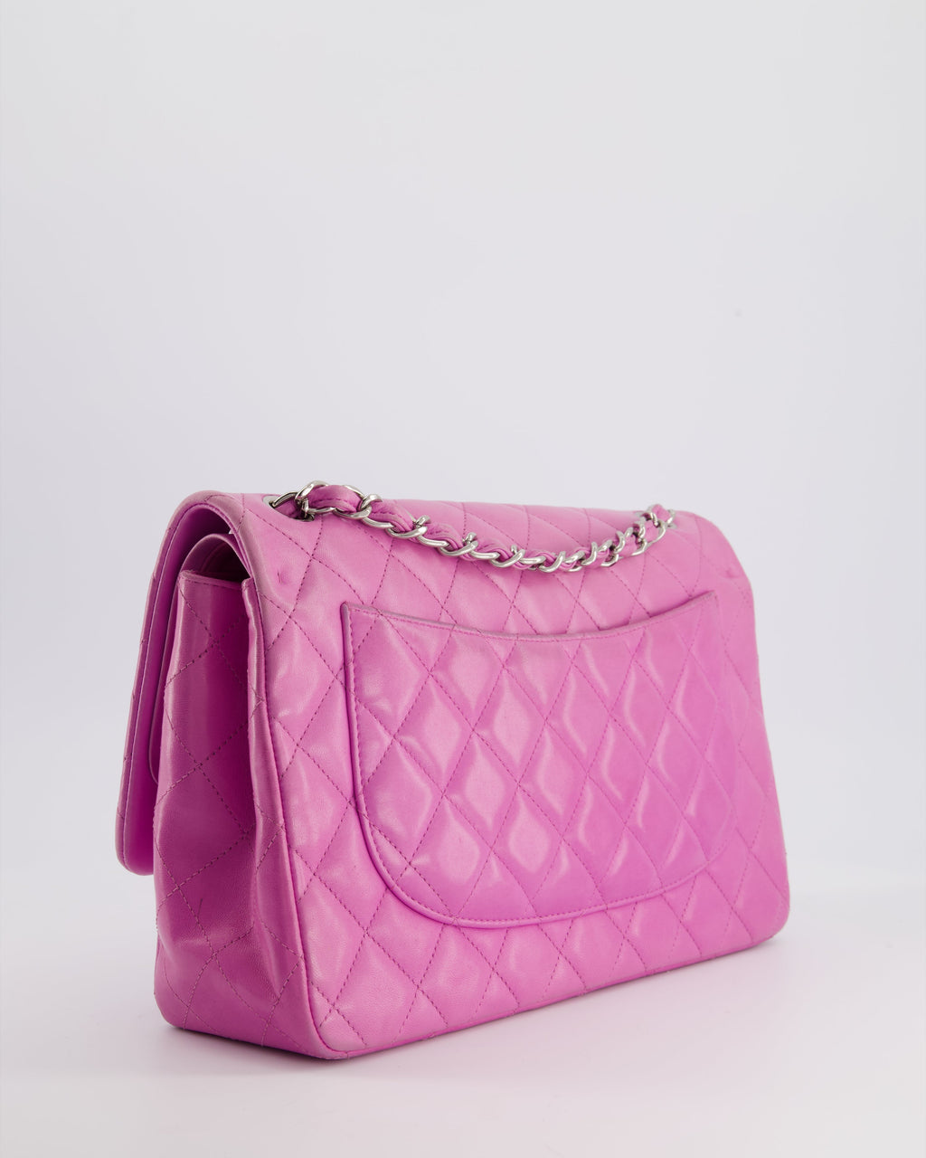 Chanel Lilac Classic Jumbo Double Flap Bag in Lambskin  with Silver Hardware