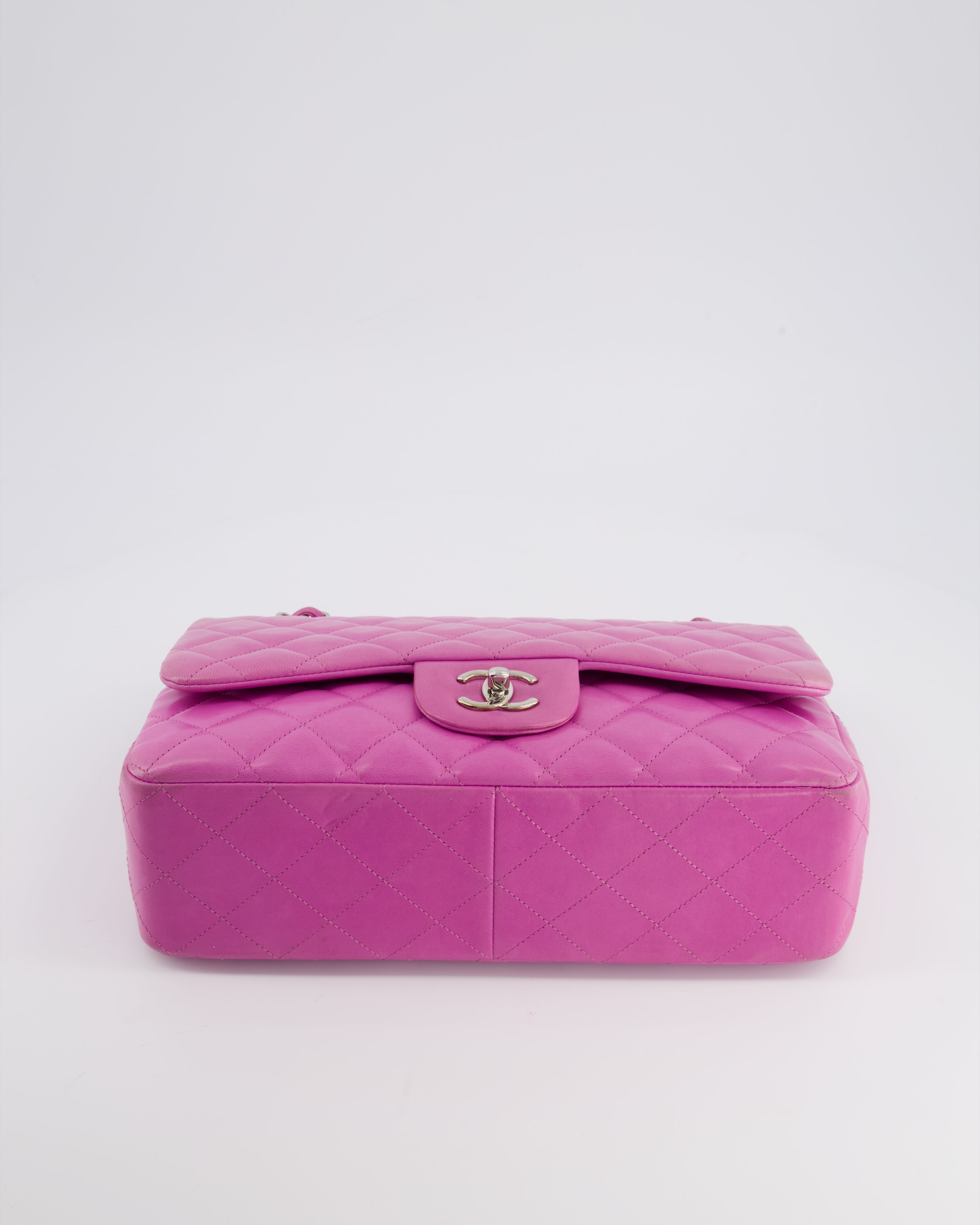 Chanel Lilac Classic Jumbo Double Flap Bag in Lambskin  with Silver Hardware