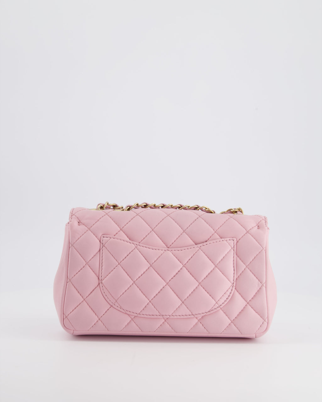 Chanel Pastel Pink 2015-26 Seasonal Small Single Flap Bag in Lambskin Leather with Brushed Gold Hardware
