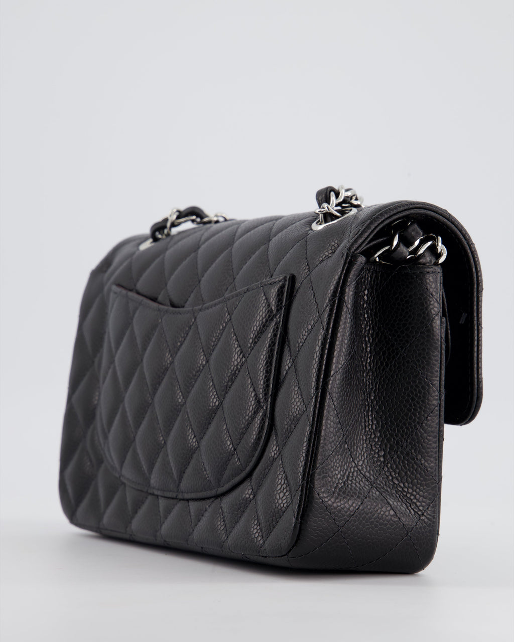 Chanel Black Small Classic Double Flap Bag in Caviar Leather with Silver Hardware RRP £8,180