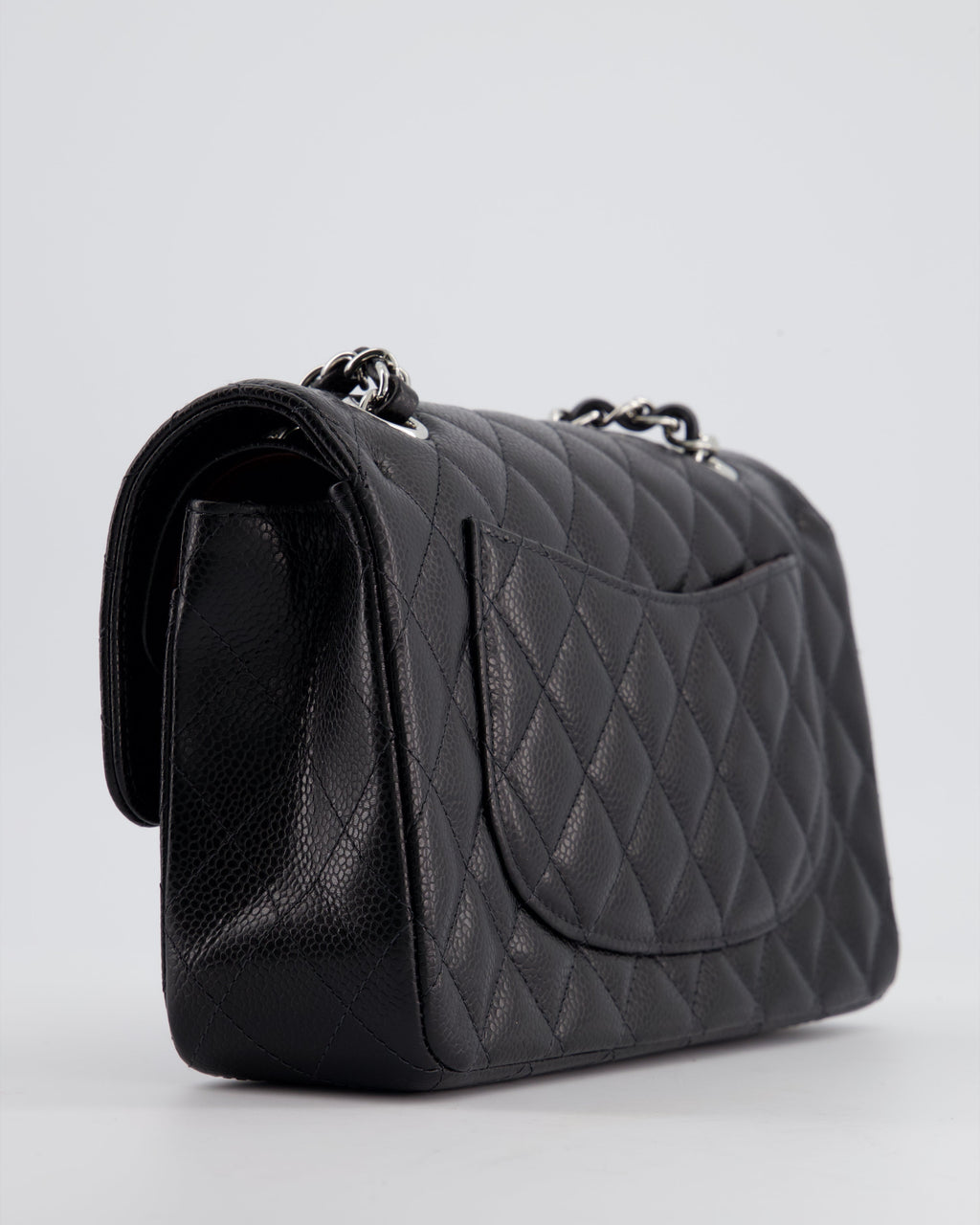 Chanel Black Small Classic Double Flap Bag in Caviar Leather with Silver Hardware RRP £8,180
