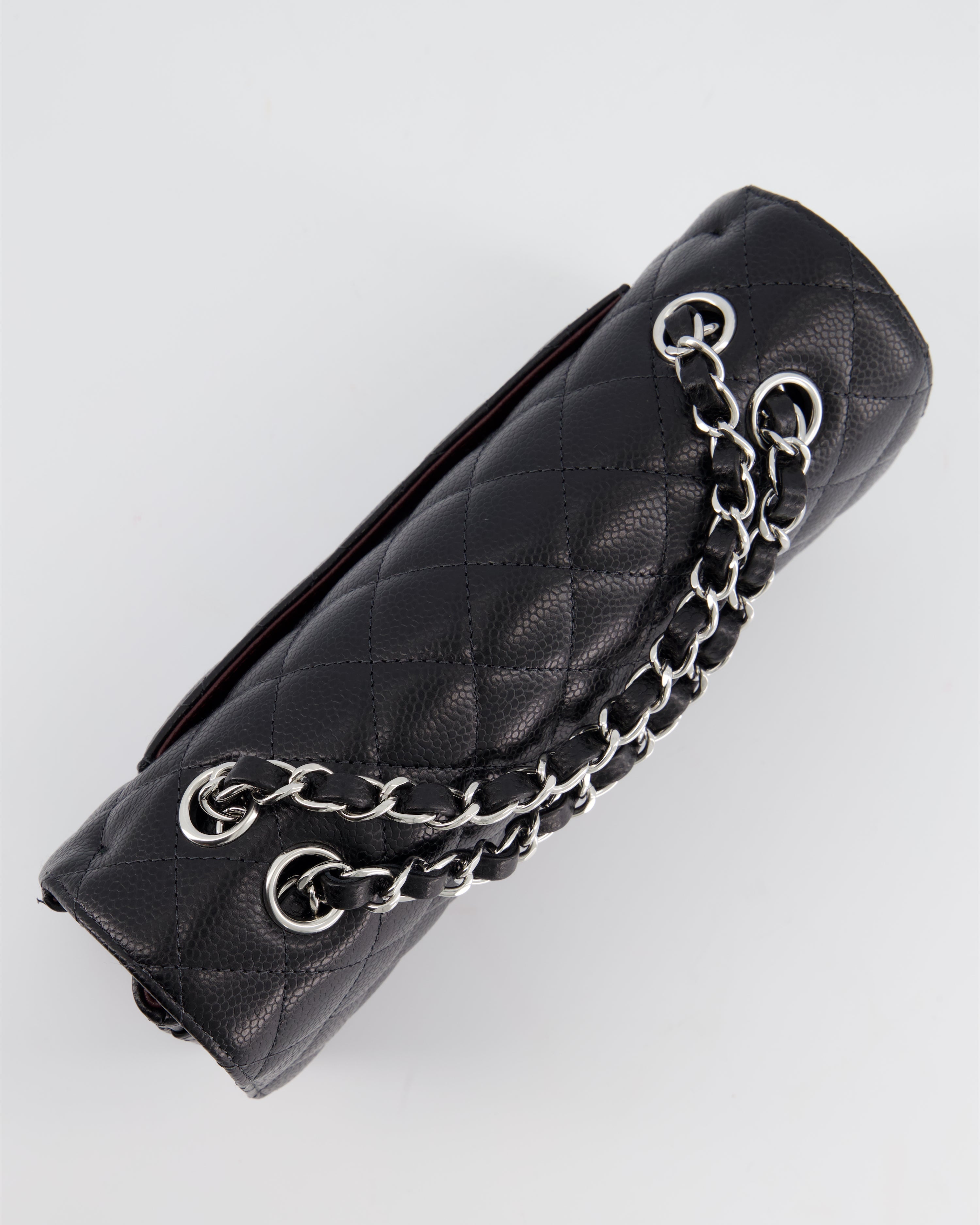 Chanel Black Small Classic Double Flap Bag in Caviar Leather with Silver Hardware RRP £8,180