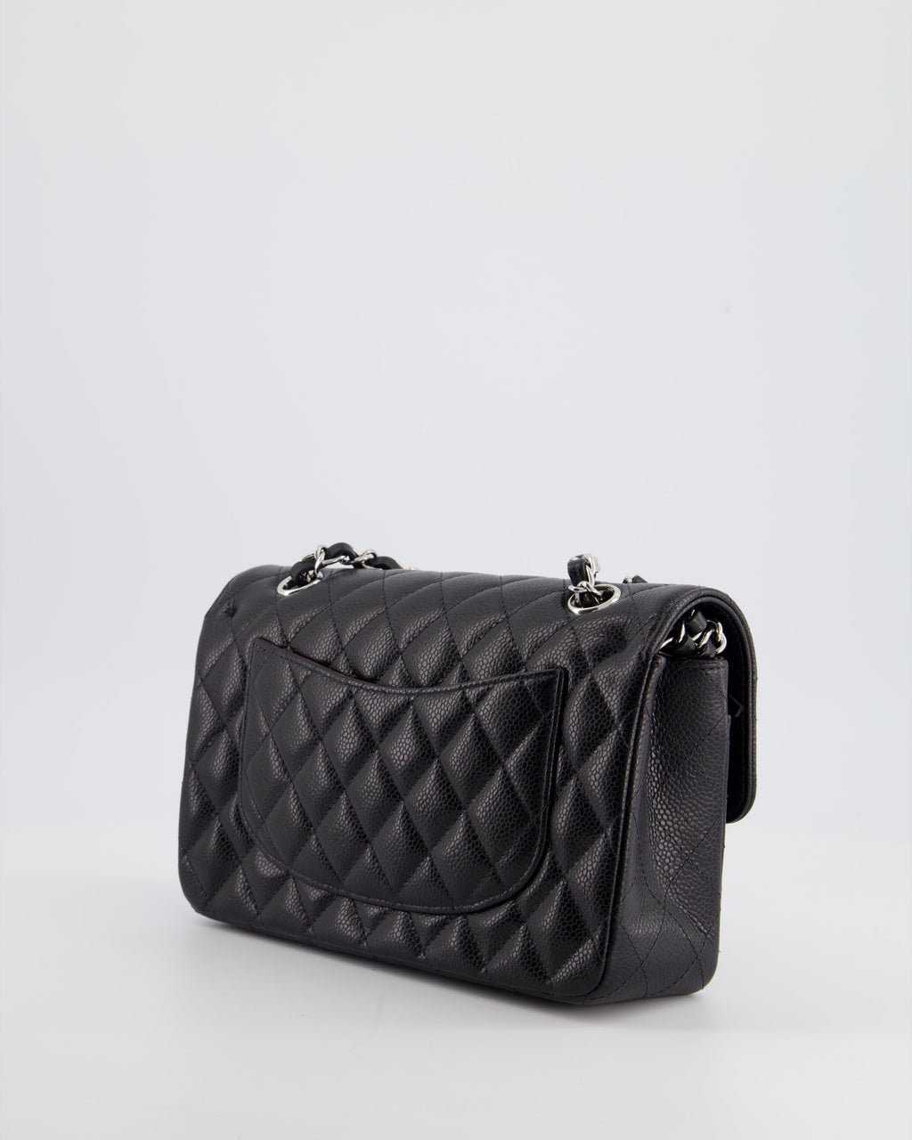Chanel Black Small Classic Double Flap Bag in Caviar Leather with Silver Hardware RRP £8,180