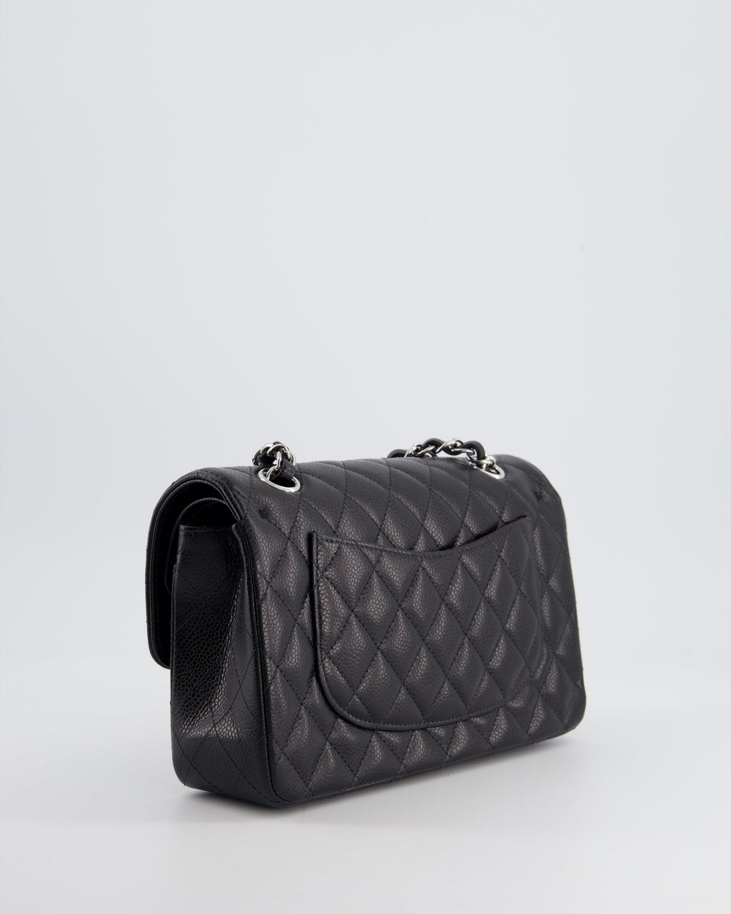 Chanel Black Small Classic Double Flap Bag in Caviar Leather with Silver Hardware RRP £8,180