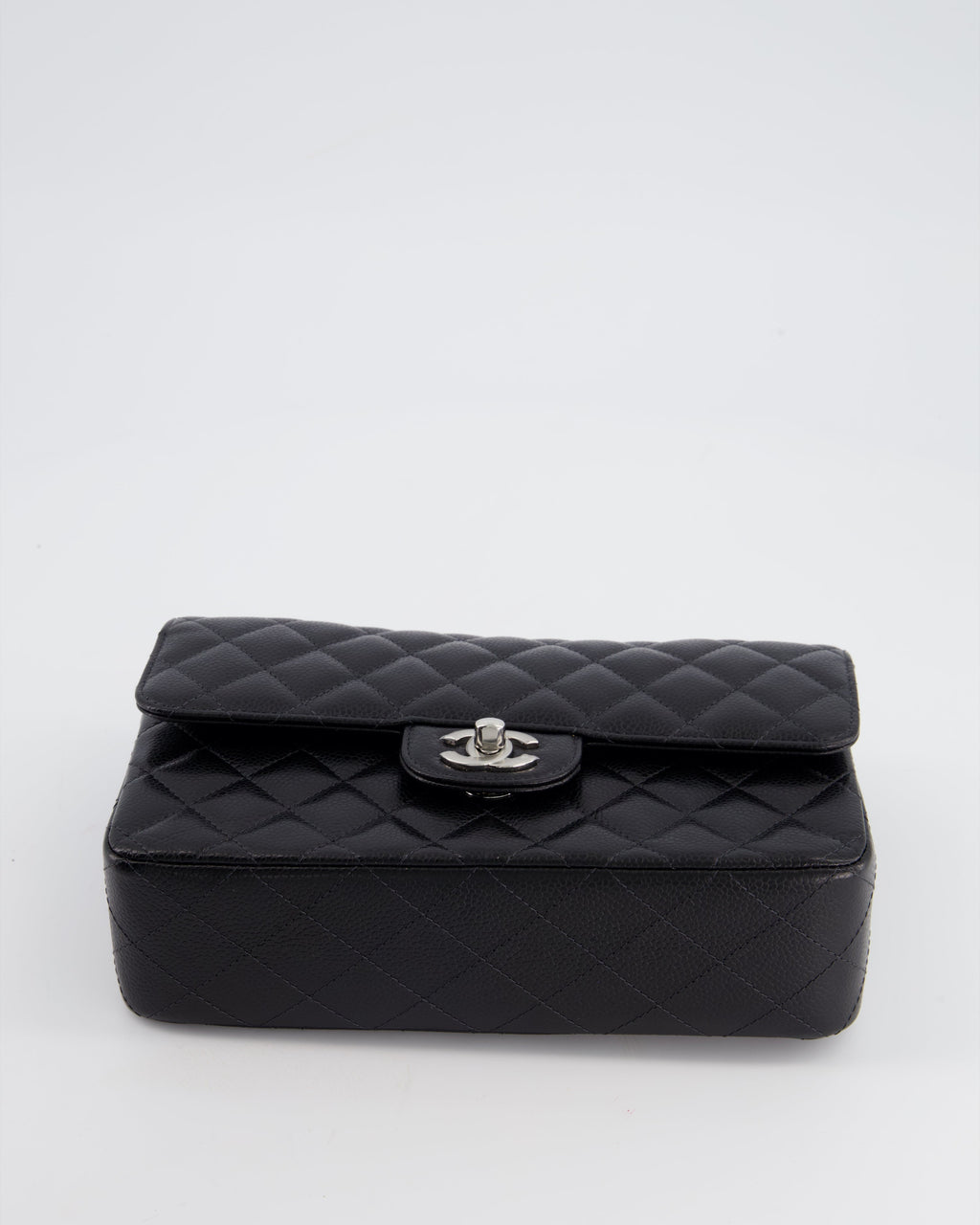 Chanel Black Small Classic Double Flap Bag in Caviar Leather with Silver Hardware RRP £8,180