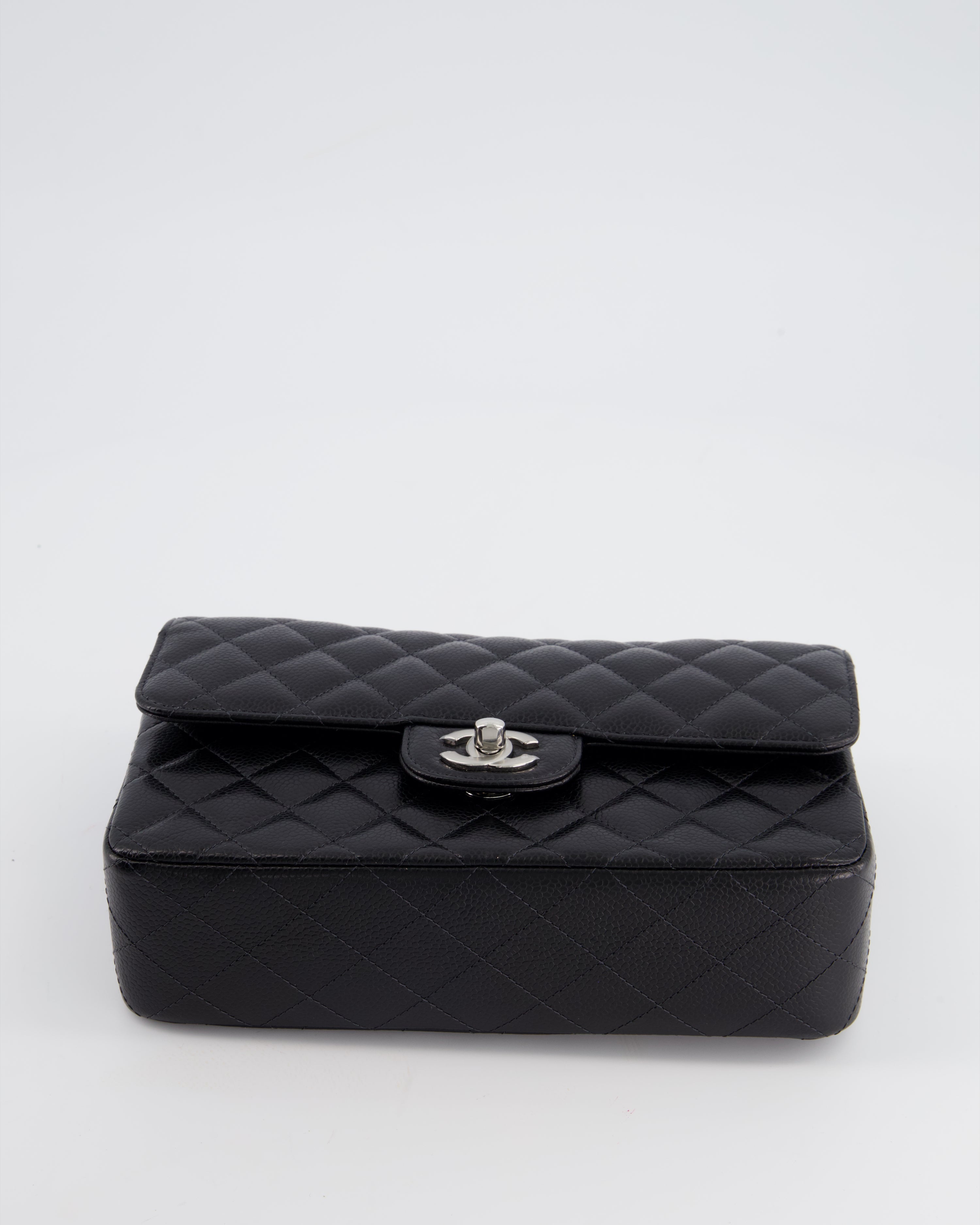 Chanel Black Small Classic Double Flap Bag in Caviar Leather with Silver Hardware RRP £8,180