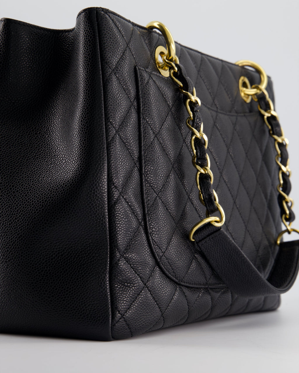 Chanel Black Caviar GST Tote Bag with Gold Hardware