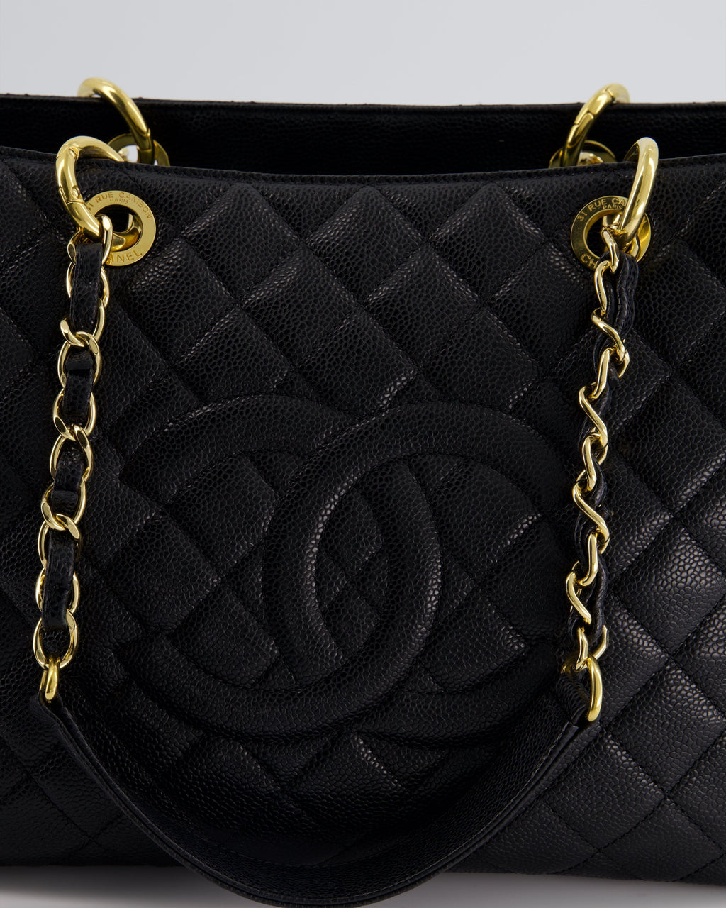 Chanel Black Caviar GST Tote Bag with Gold Hardware