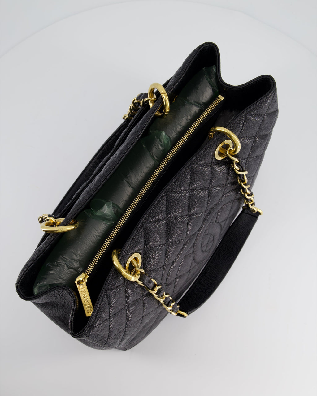 Chanel Black Caviar GST Tote Bag with Gold Hardware
