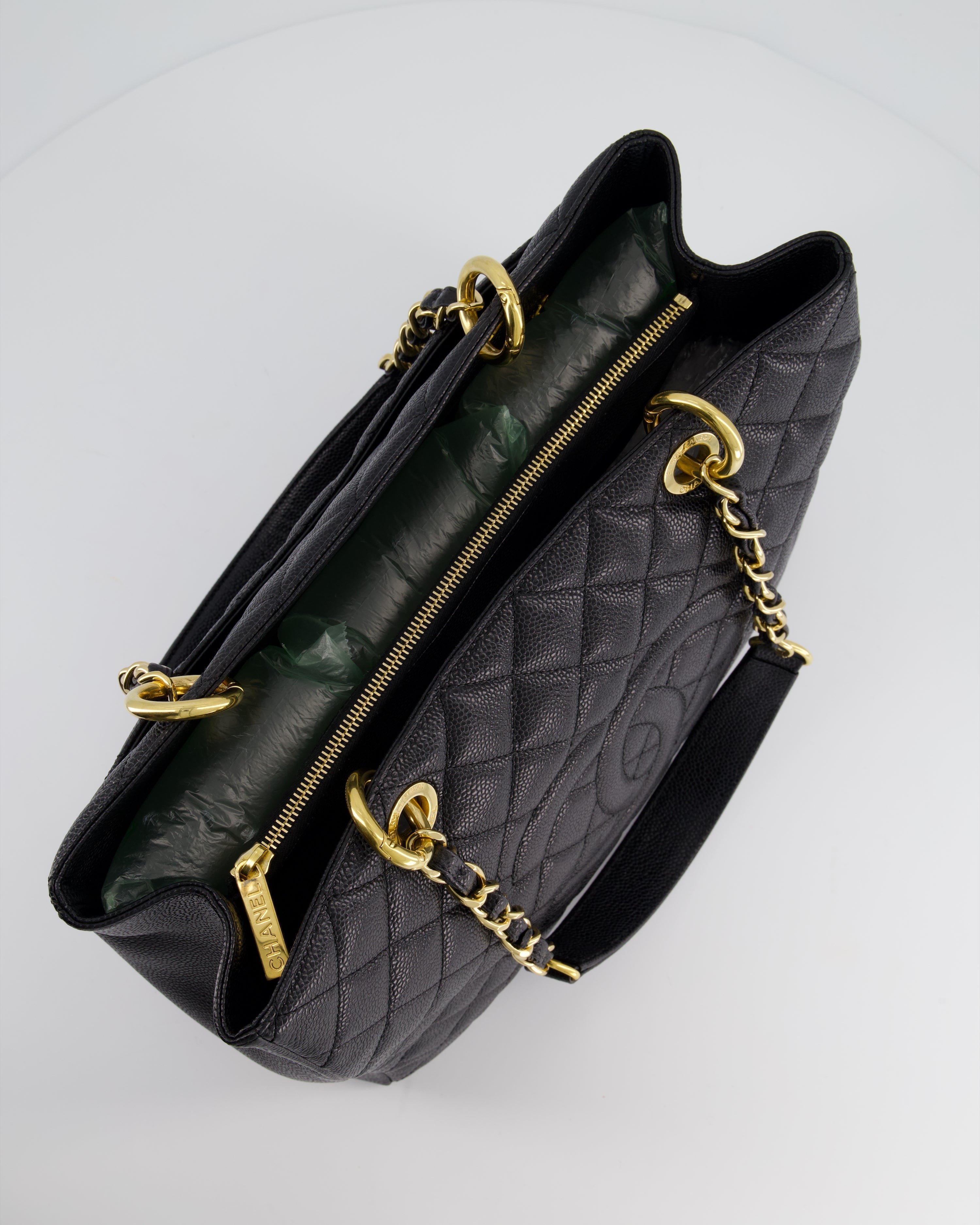 Chanel Black Caviar GST Tote Bag with Gold Hardware