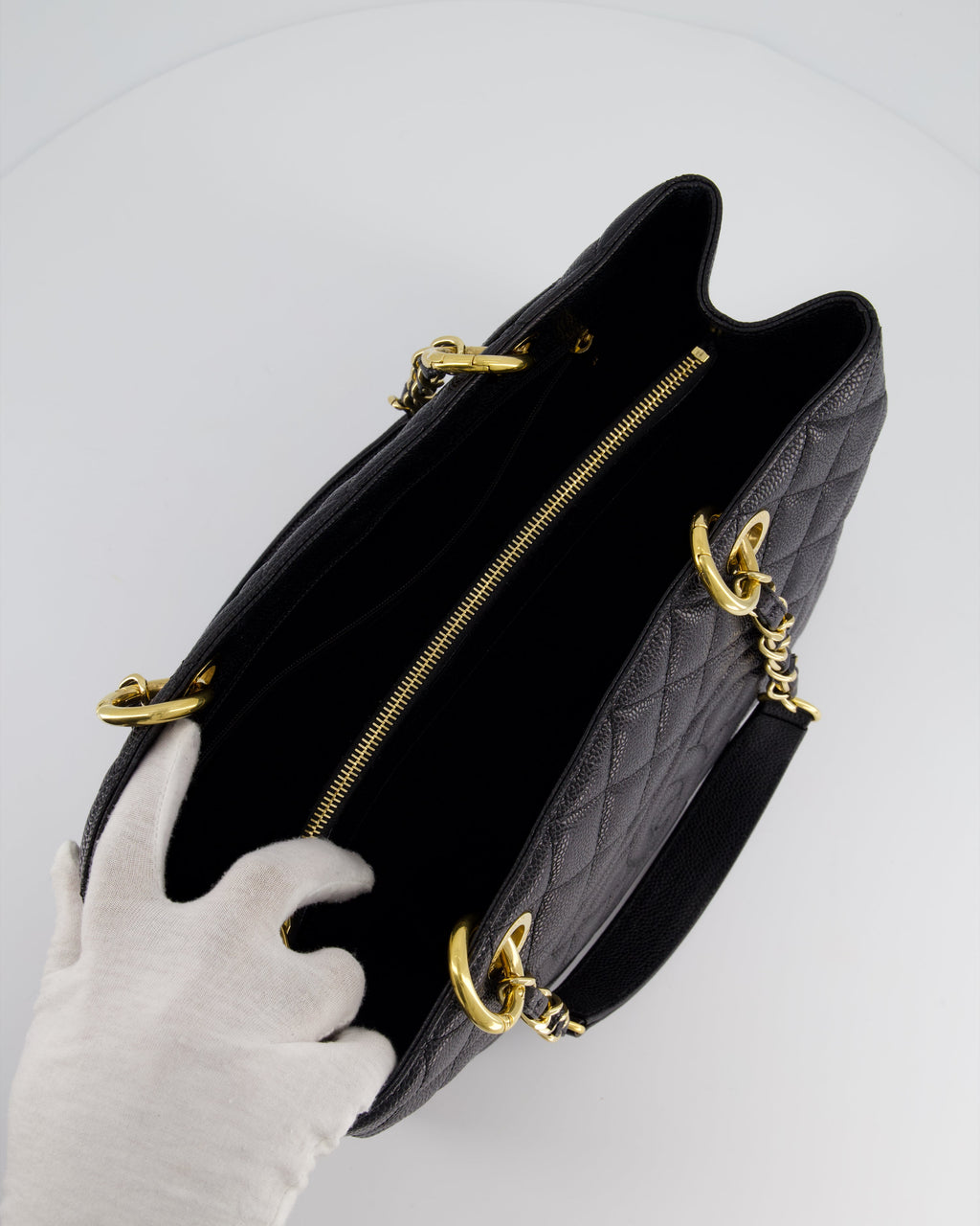 Chanel Black Caviar GST Tote Bag with Gold Hardware