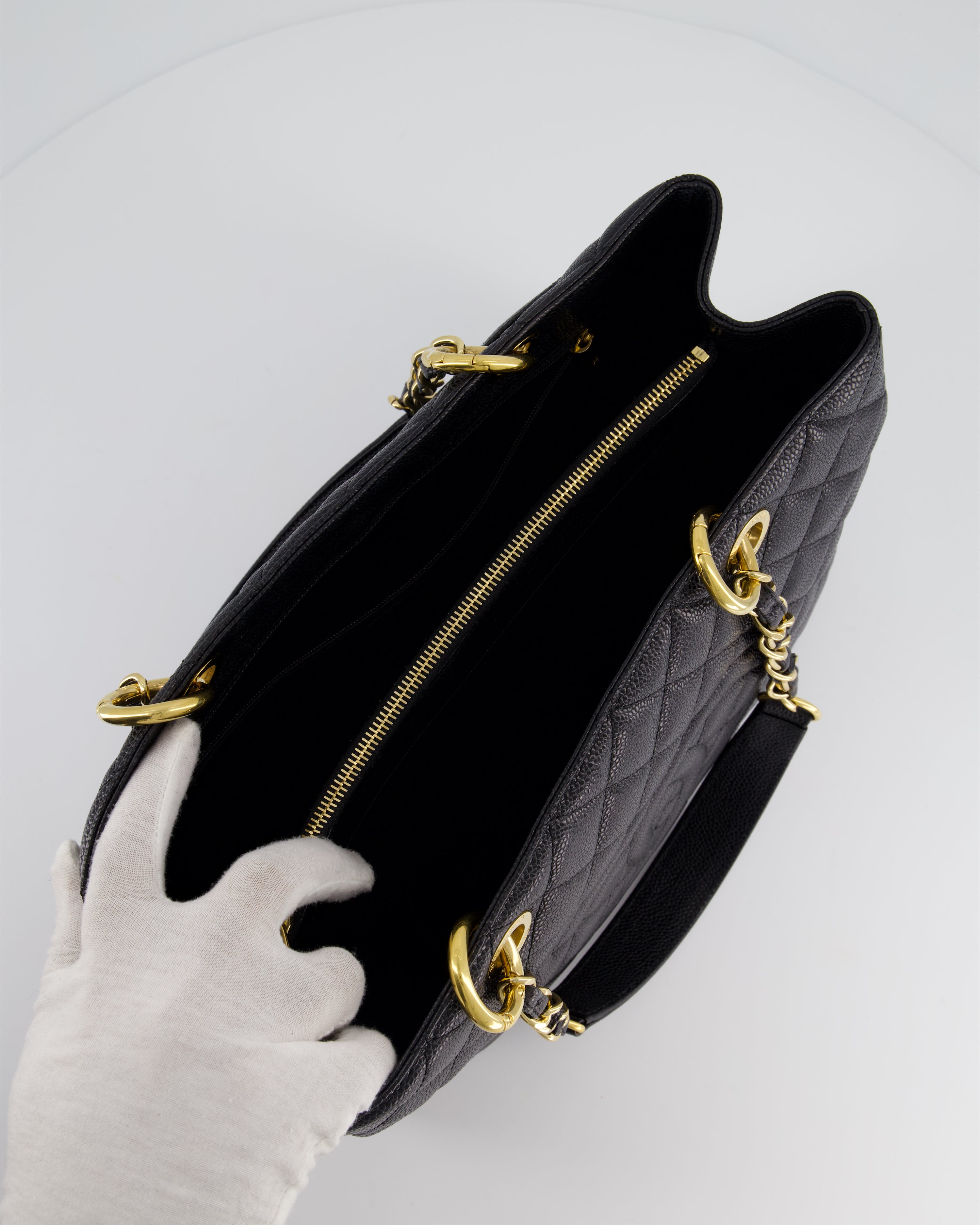 Chanel Black Caviar GST Tote Bag with Gold Hardware