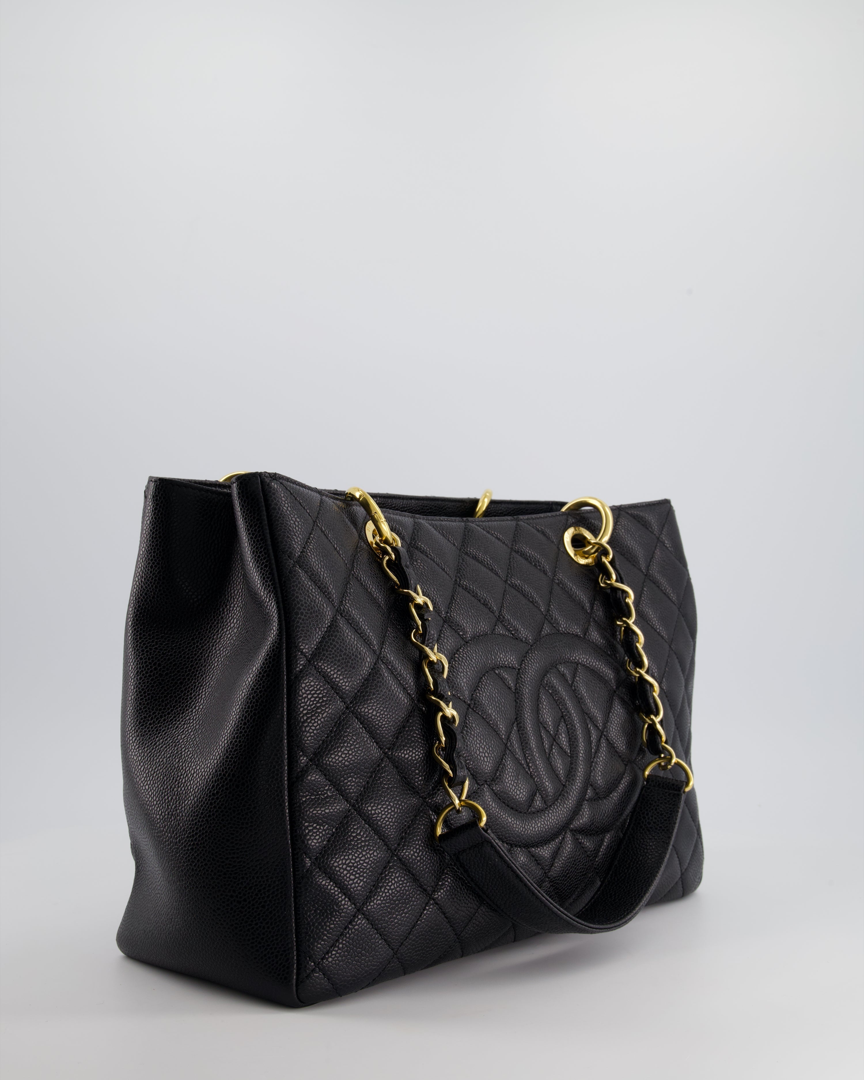 Chanel Black Caviar GST Tote Bag with Gold Hardware